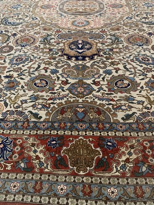 26993143j - Teheran´Part-Silk´fein alt, Persien, Anfang20.Jhd, Korkwolle mit Seide, ca. 360 x 270 ...