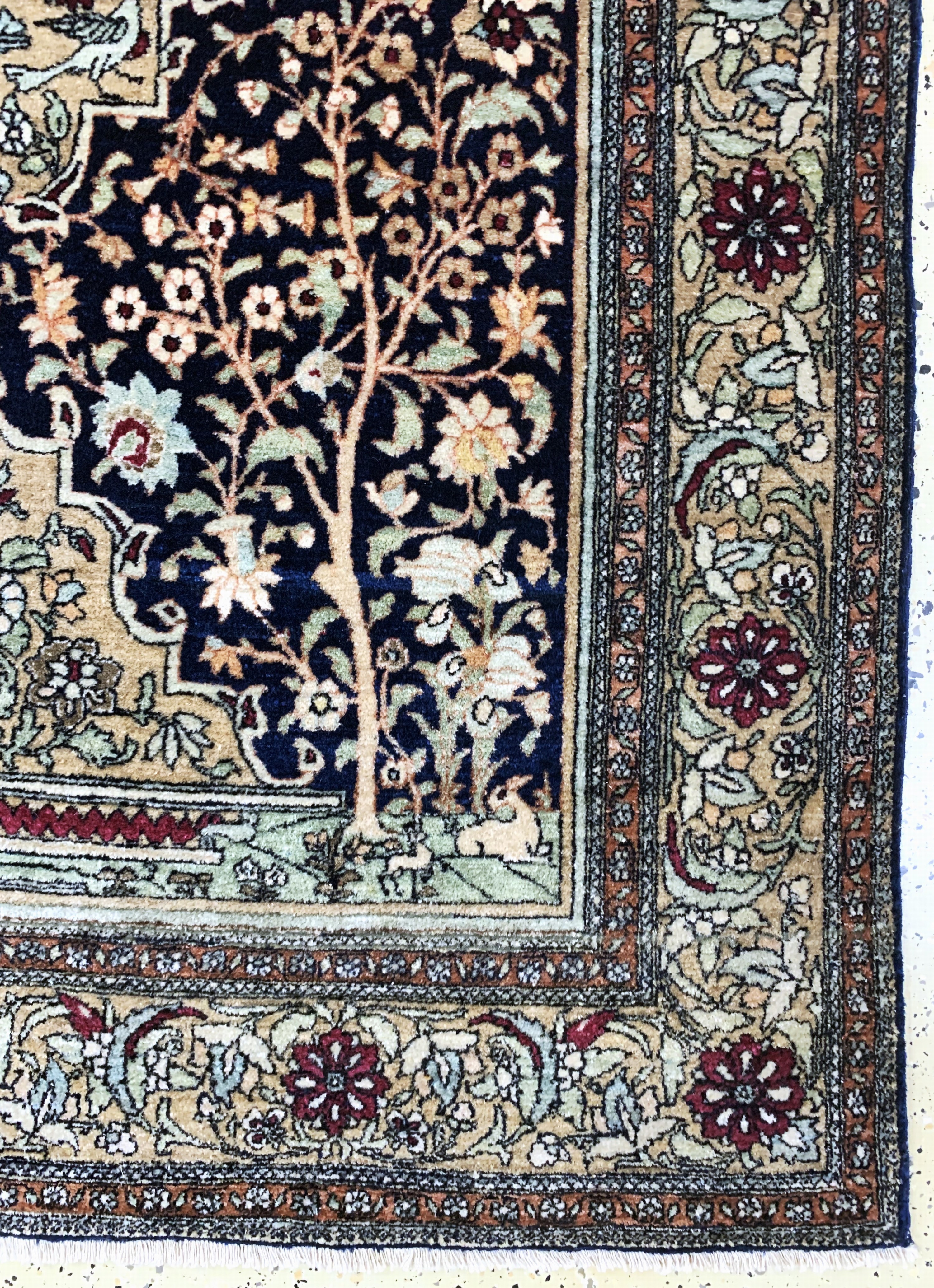Detail a: Esfahan"Ahmad"antik, Persien, um 1900, Korkwolle auf Baumwolle, ca. 200 x 138 cm, EHZ: 2
