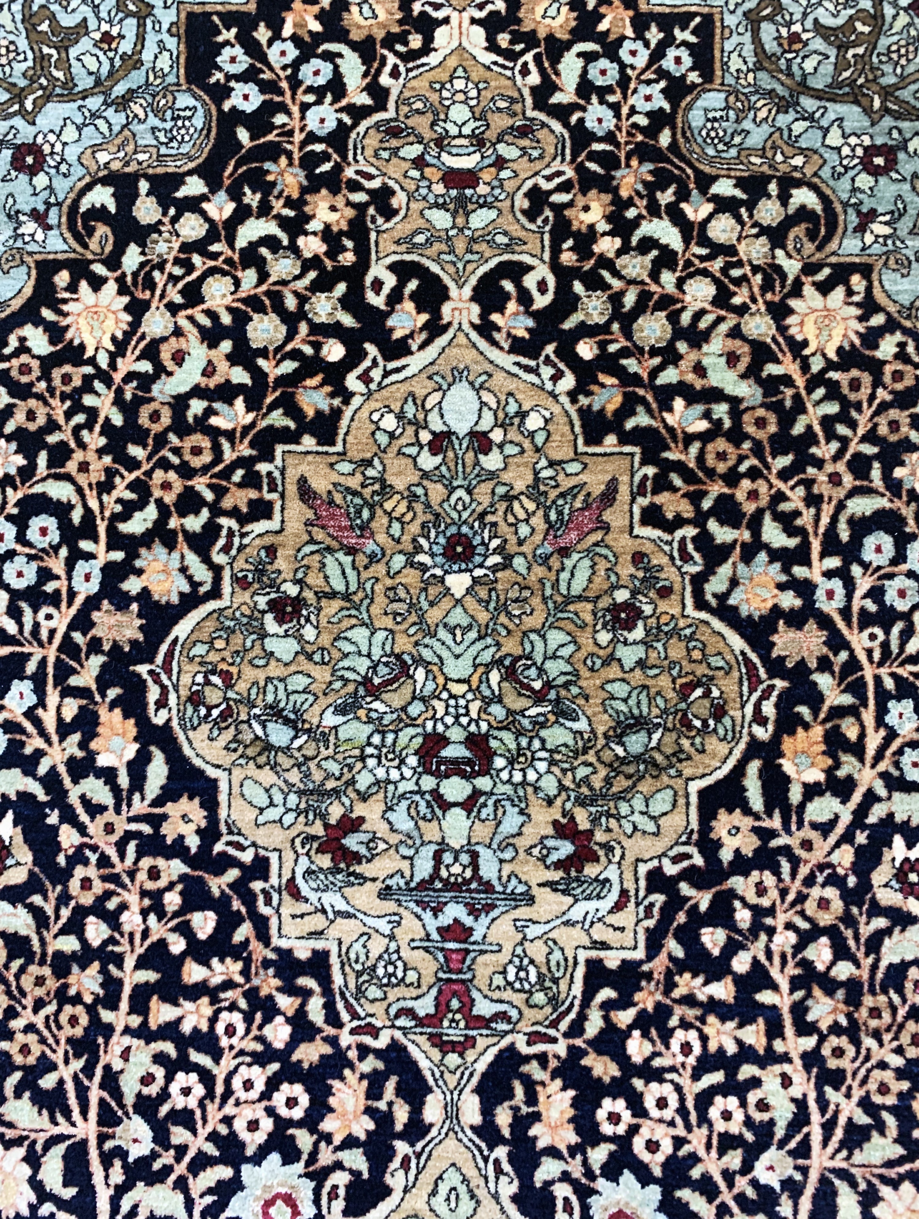 Detail c: Esfahan"Ahmad"antik, Persien, um 1900, Korkwolle auf Baumwolle, ca. 200 x 138 cm, EHZ: 2