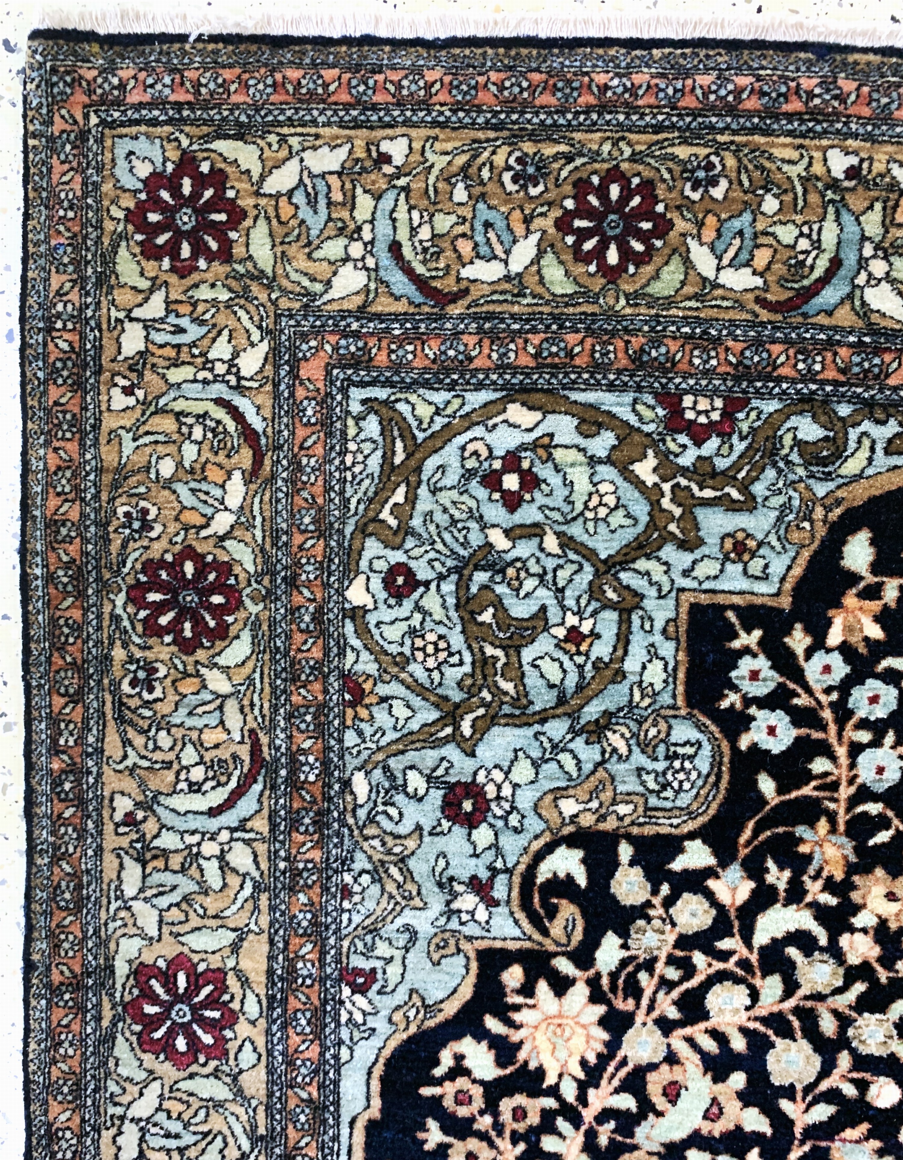 Detail d: Esfahan"Ahmad"antik, Persien, um 1900, Korkwolle auf Baumwolle, ca. 200 x 138 cm, EHZ: 2