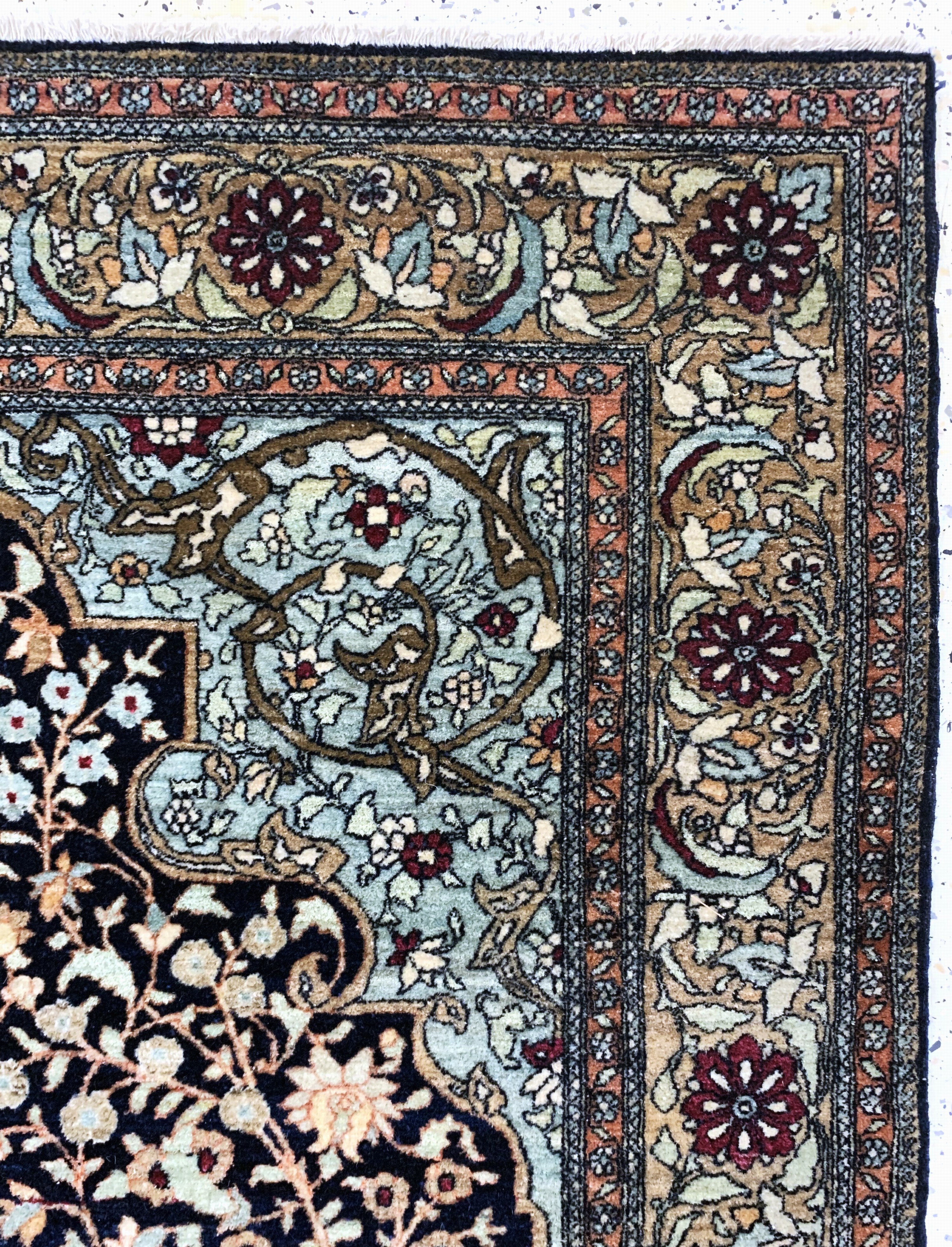Detail e: Esfahan"Ahmad"antik, Persien, um 1900, Korkwolle auf Baumwolle, ca. 200 x 138 cm, EHZ: 2