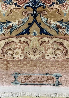 26993273e - Esfahan fein´Seidengrund´, Persien, signiert´Mohaghegh´,um 1950-1960, Korkwolle mit und ...