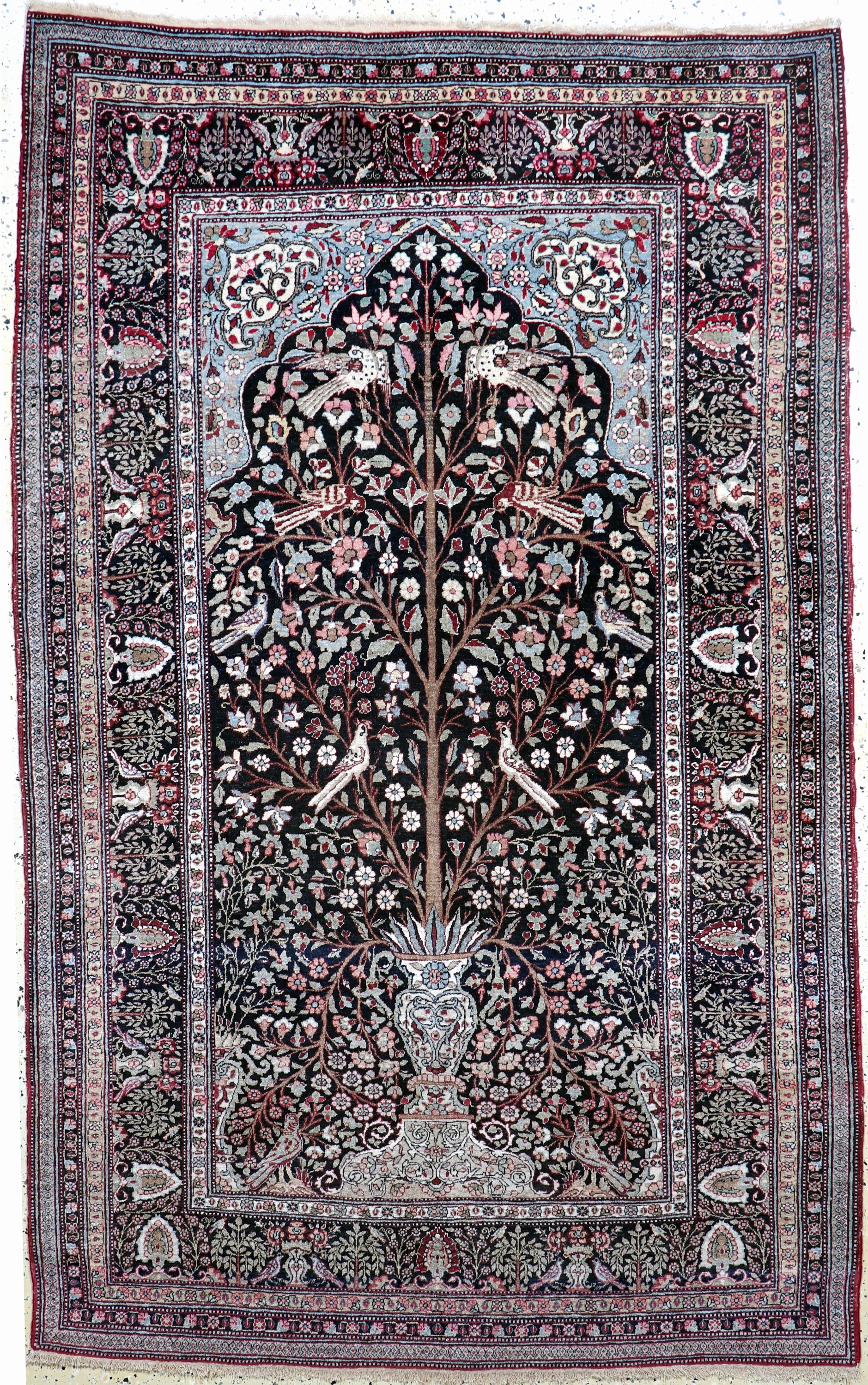 Image 26994094 - Antiker Teheran´Lebensbaum´, Persien, um 1900, Wolle auf Baumwolle, ca. 225 x 140 cm, ...