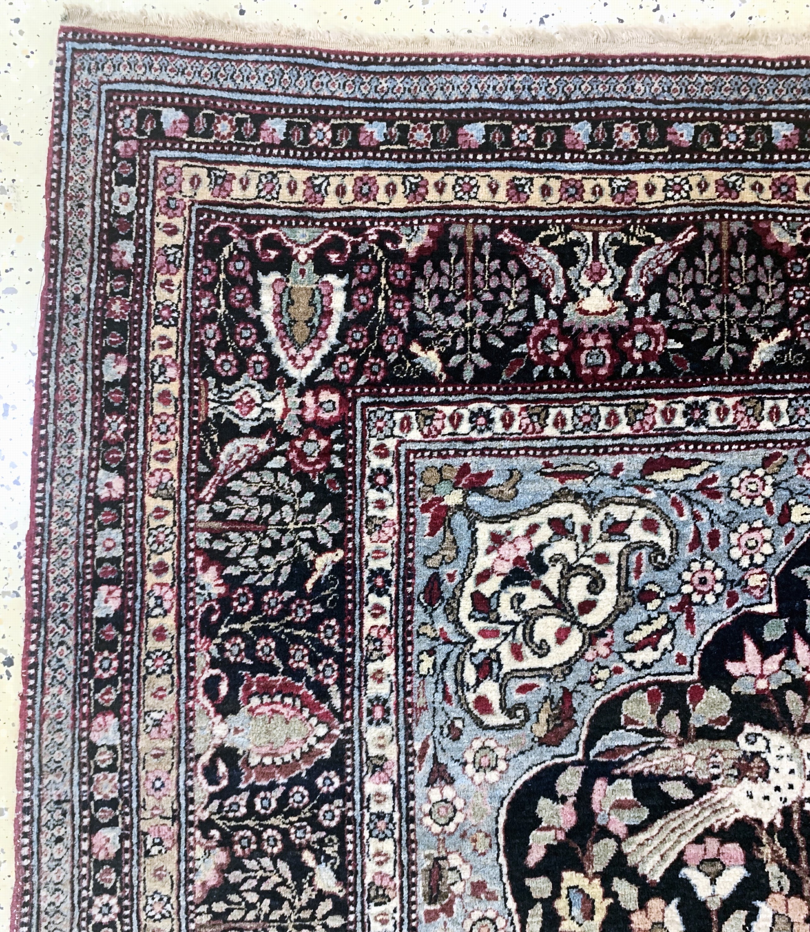 Detail d: Antiker Teheran"Lebensbaum", Persien, um 1900, Wolle auf Baumwolle, ca. 225 x 140 cm, EHZ: 2