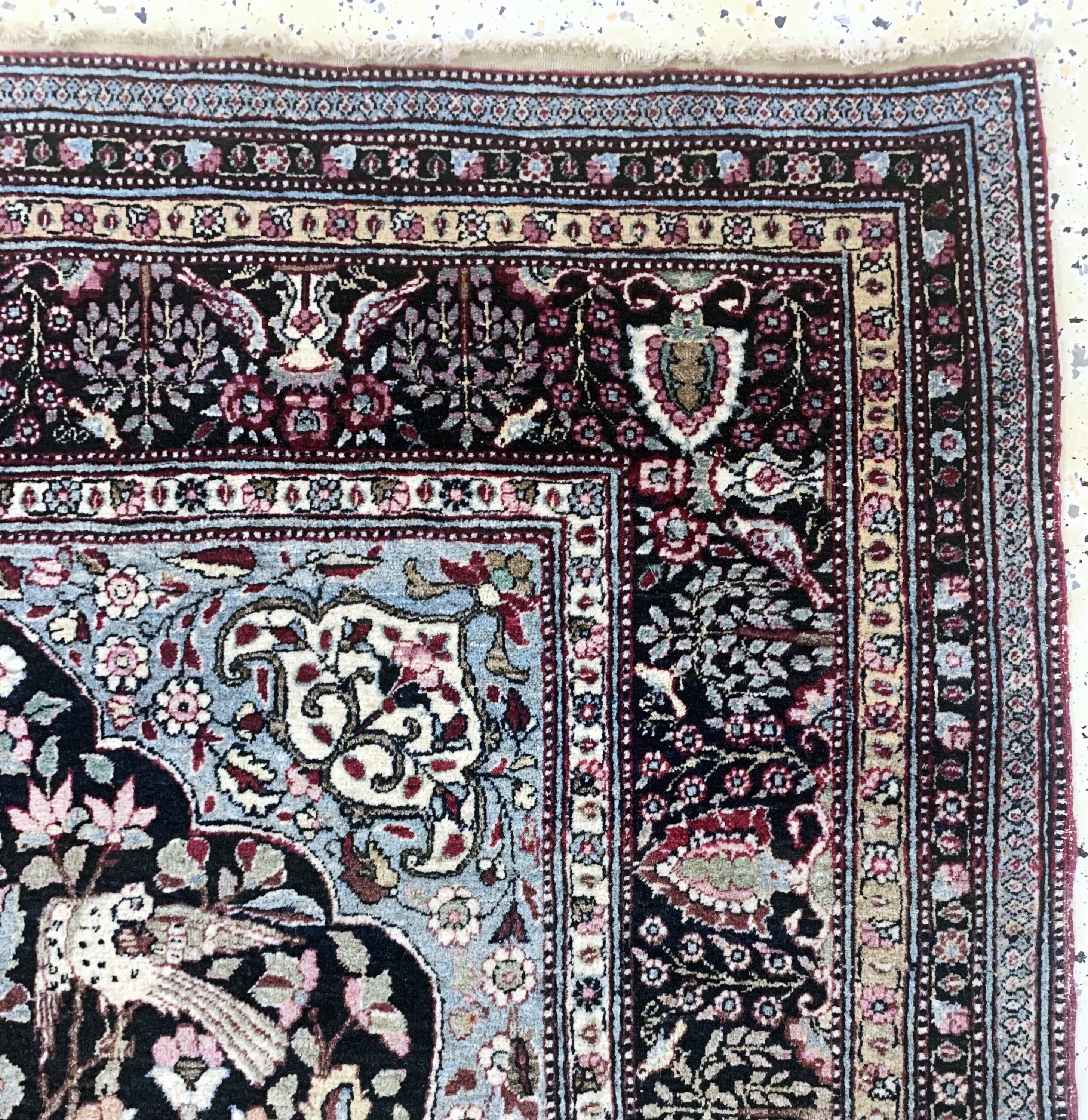 Detail e: Antiker Teheran"Lebensbaum", Persien, um 1900, Wolle auf Baumwolle, ca. 225 x 140 cm, EHZ: 2