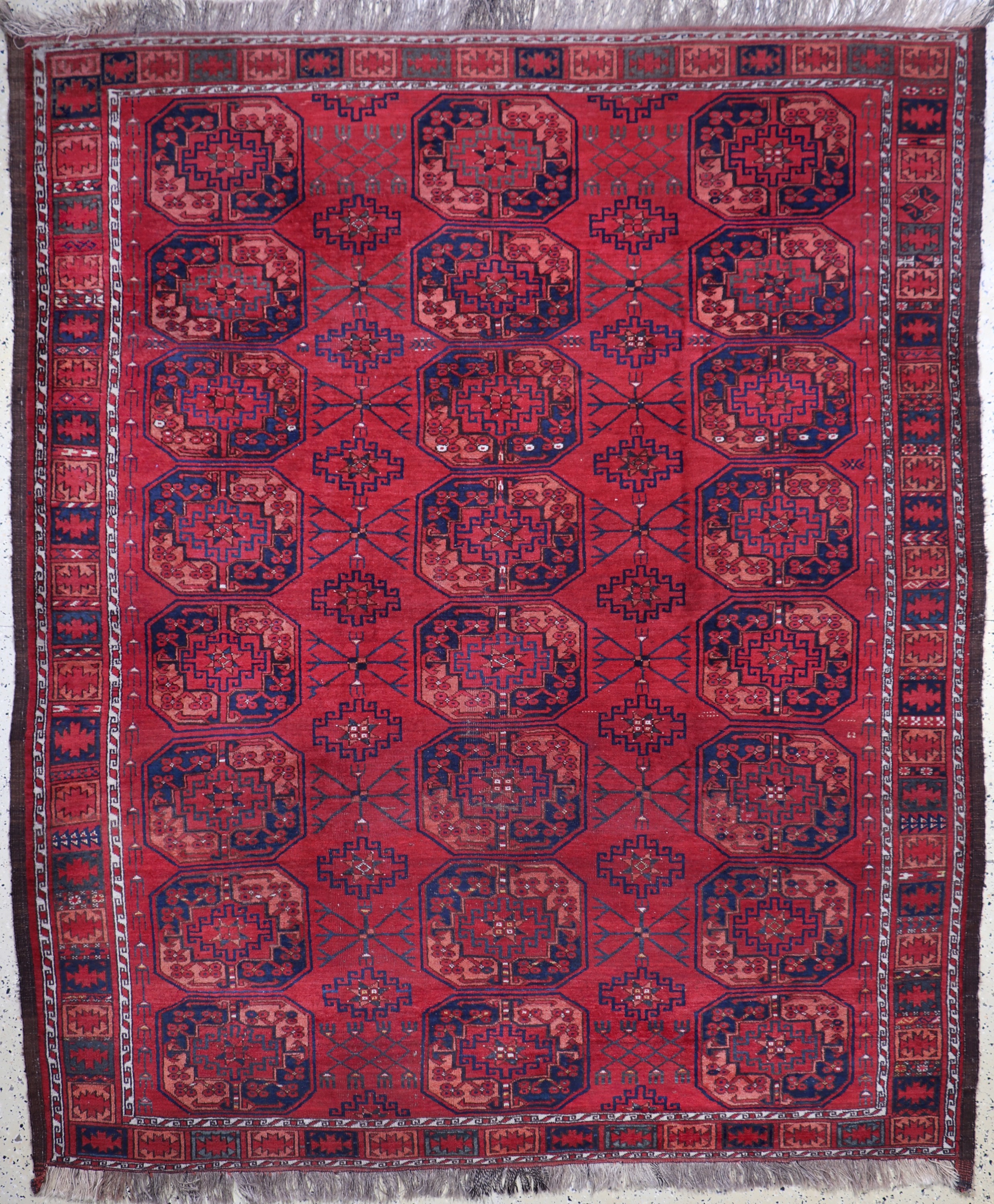 Ersari"Hauptteppich"antik, Turkmenistan, 19.Jhd, Wolle auf Wolle, ca. 265 x 230 cm, EHZ: 3