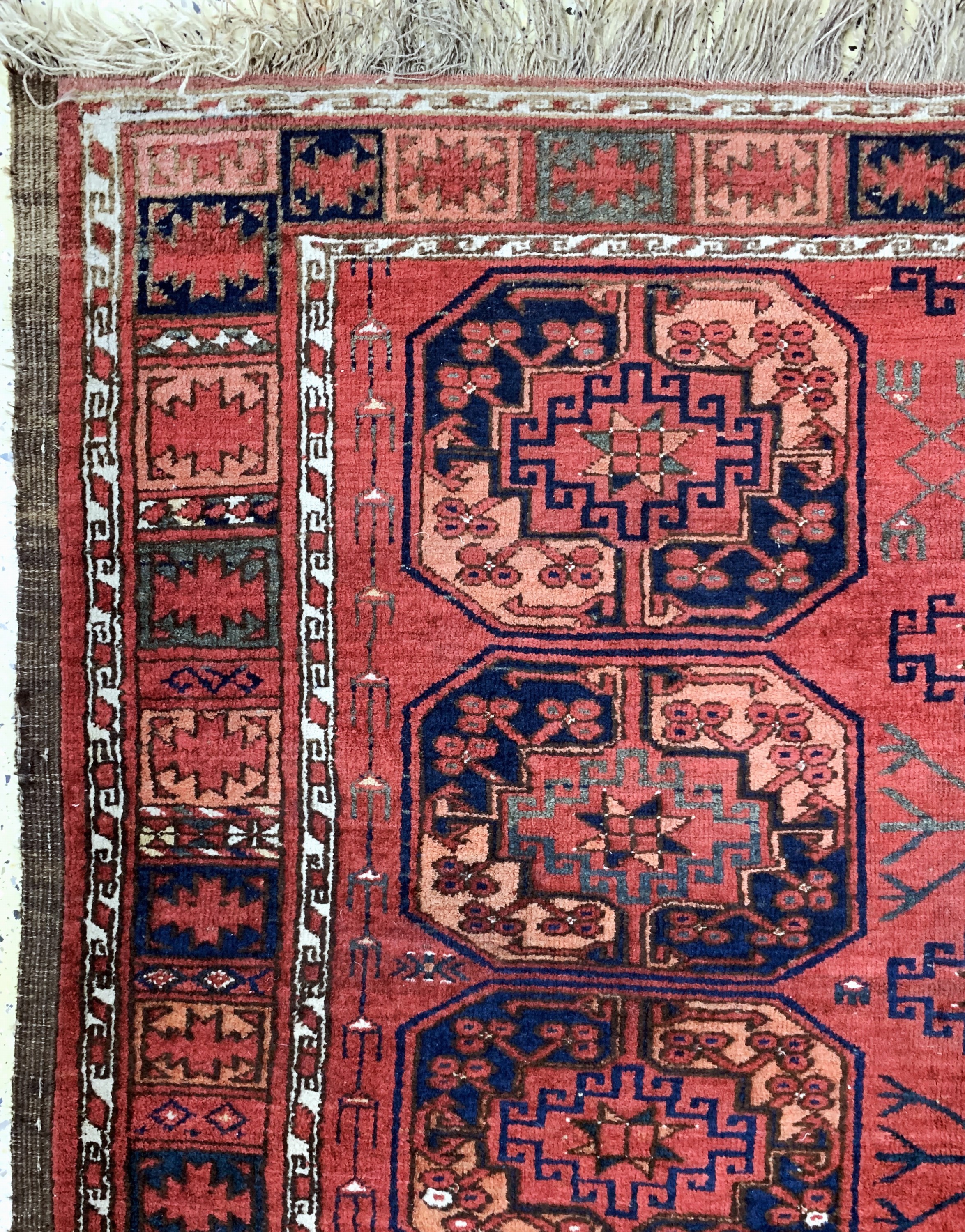 Detail g: Ersari"Hauptteppich"antik, Turkmenistan, 19.Jhd, Wolle auf Wolle, ca. 265 x 230 cm, EHZ: 3
