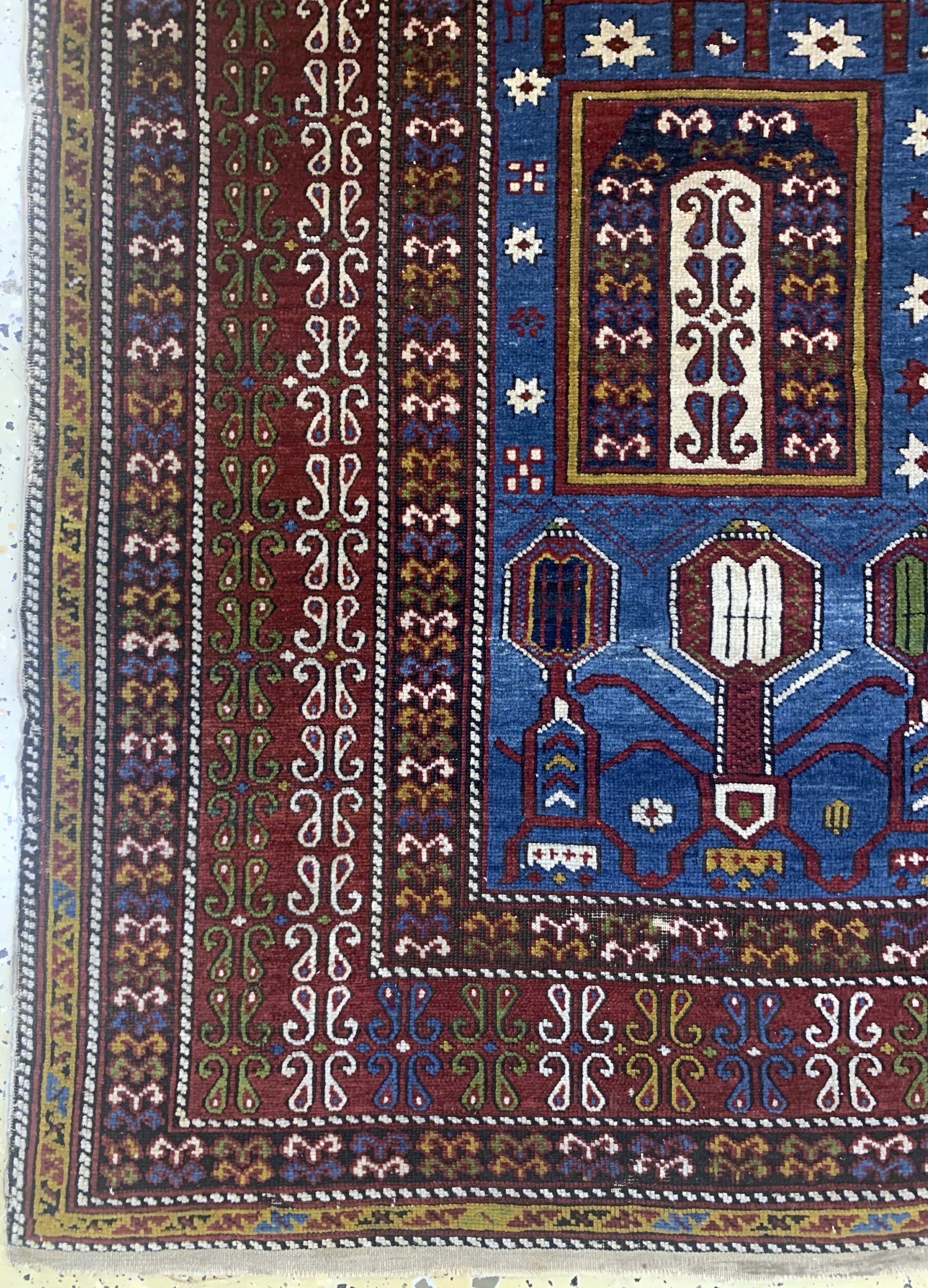Detail b: "Tachteh"Schirwan, Kaukasus, 19.Jhd, Wolle auf Wolle, ca. 193 x 129 cm, EHZ: 2
