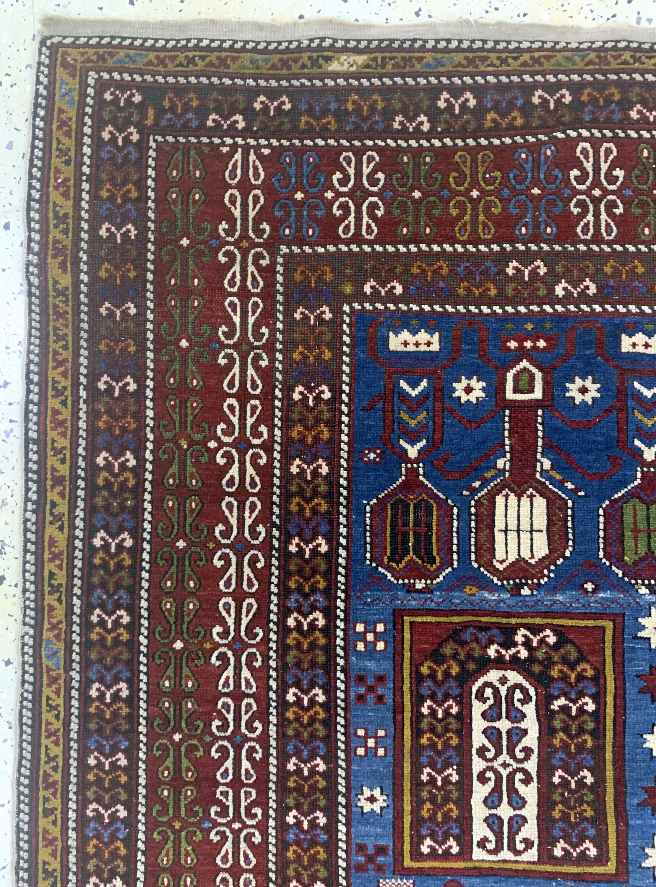 Detail c: "Tachteh"Schirwan, Kaukasus, 19.Jhd, Wolle auf Wolle, ca. 193 x 129 cm, EHZ: 2