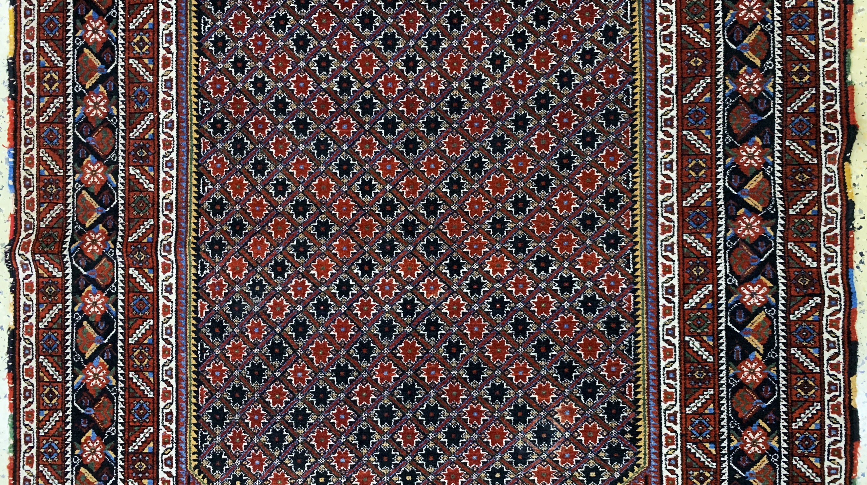 Detail b: Antiker Afschar, Persien, 19.Jhd, Wolle aufWolle, ca. 208 x 130 cm, EHZ: 2( flachgewebte Abschlüsse).