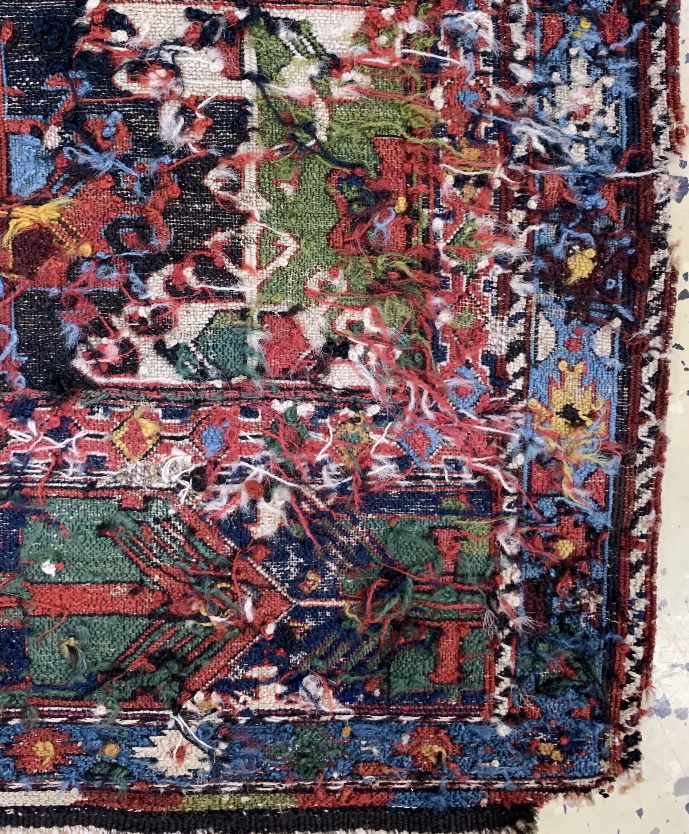 Detail c: Shahsawan"Taschenfront"antik, Persien, 19.Jhd, Wolle auf Wolle, ca. 54 x 52 cm, EHZ: 4