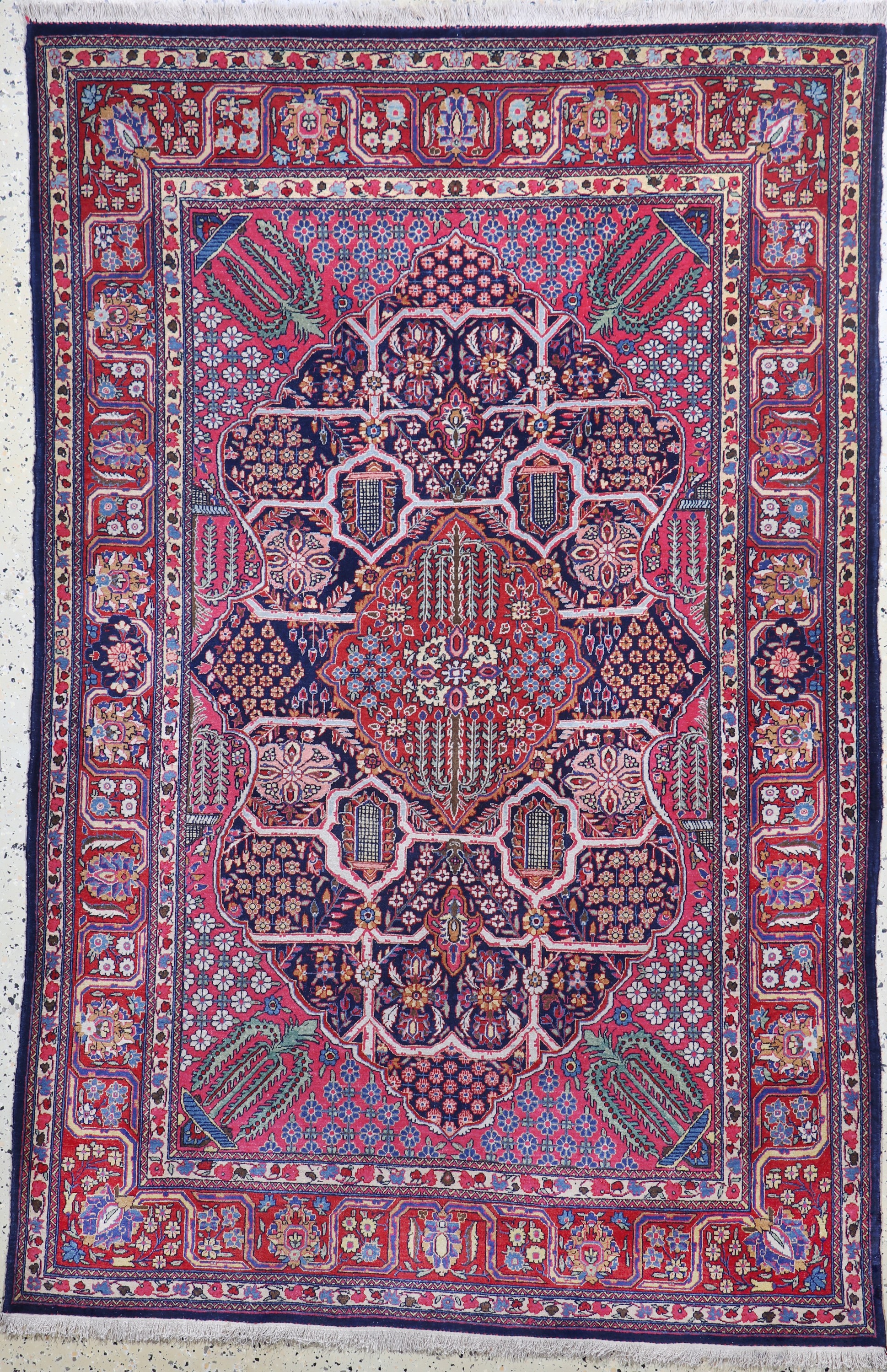 Image 26994164 - Ghaswin´Hadj-Khanumi´antik, Persien, um 1900, Korkwolle auf Baumwolle, ca. 212 x 140 ...