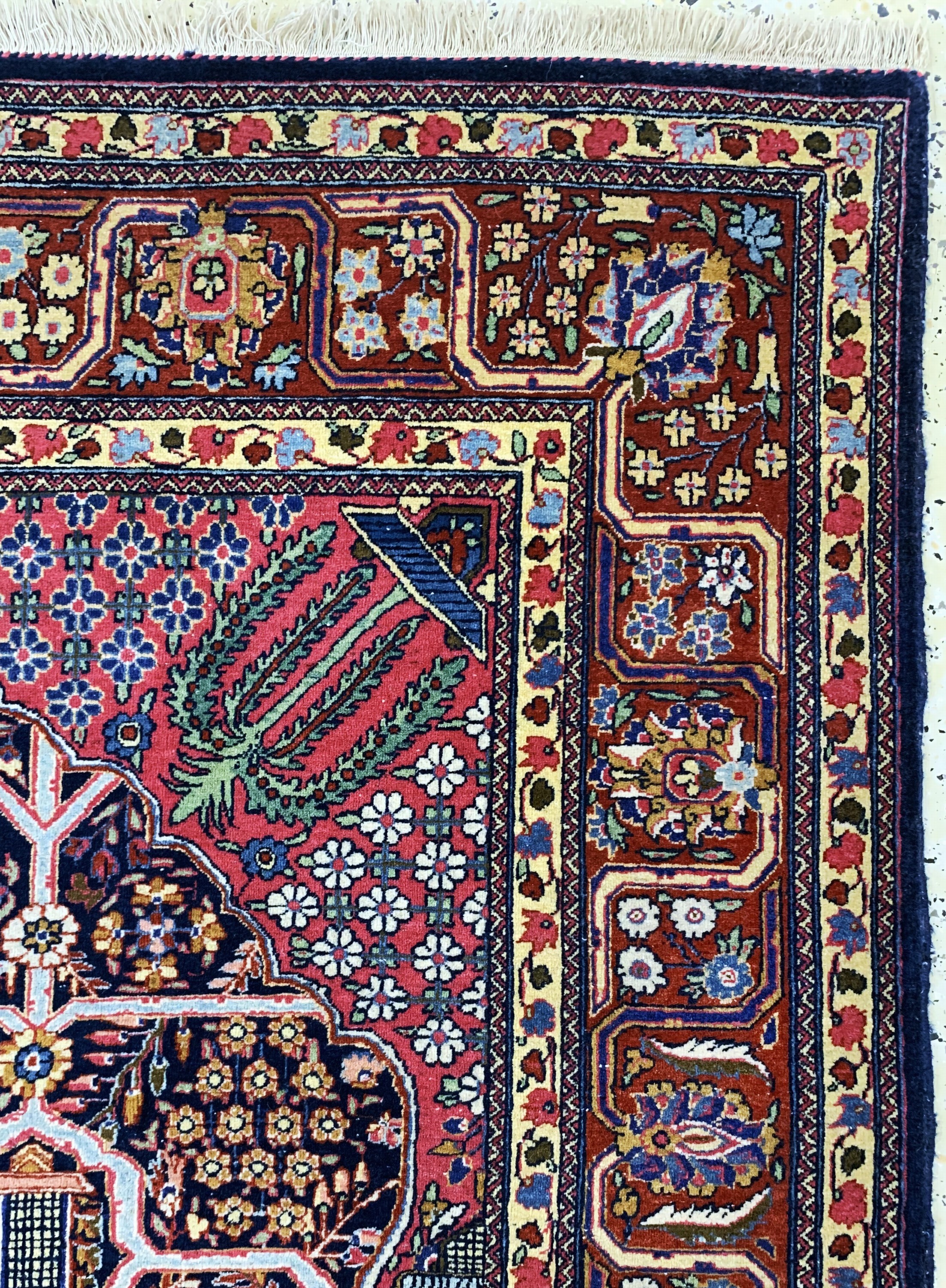 Detail e: Ghaswin"Hadj-Khanumi"antik, Persien, um 1900, Korkwolle auf Baumwolle, ca. 212 x 140 cm, EHZ: 2