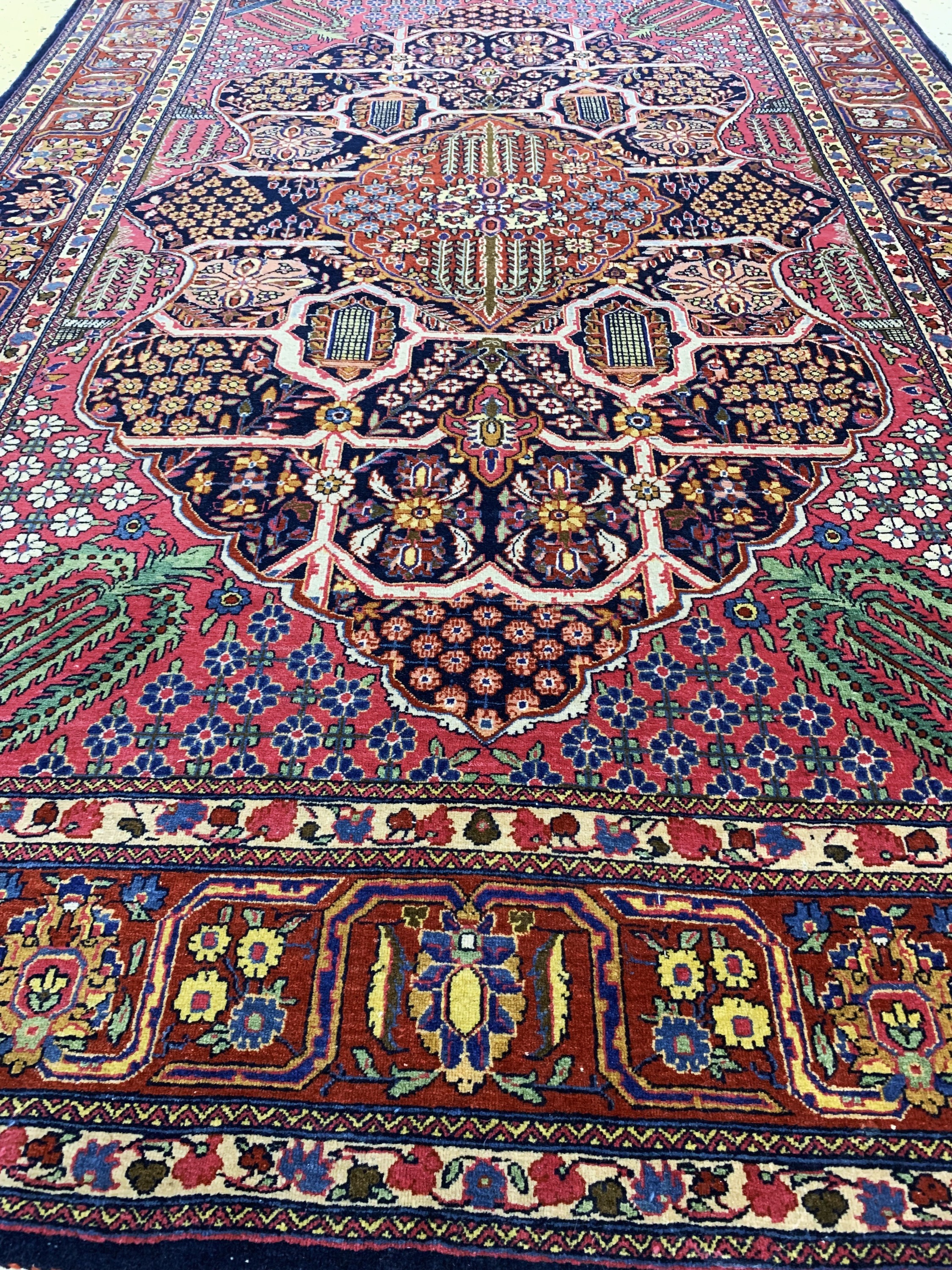 Detail f: Ghaswin"Hadj-Khanumi"antik, Persien, um 1900, Korkwolle auf Baumwolle, ca. 212 x 140 cm, EHZ: 2