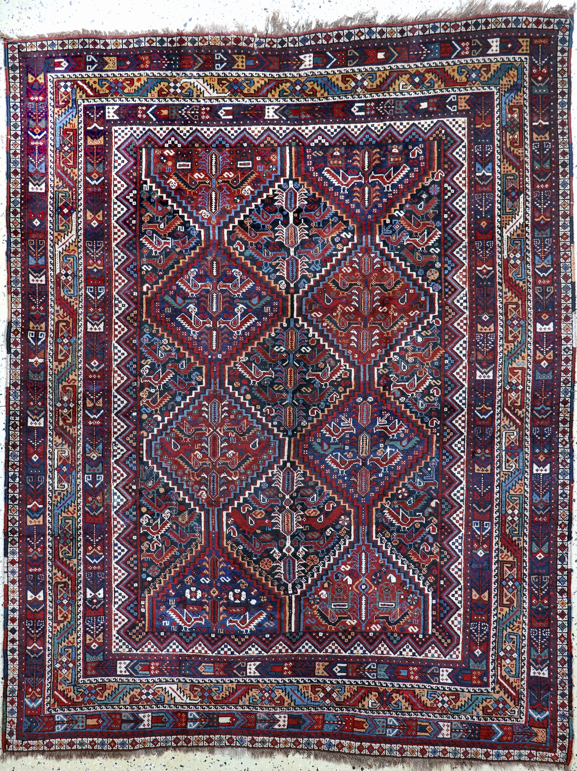 Image 26994166 - ´Hühner´Afschar antik, Persien, um 1900, Wolle auf Wolle, ca. 212 x 164 cm, EHZ: 2, ...