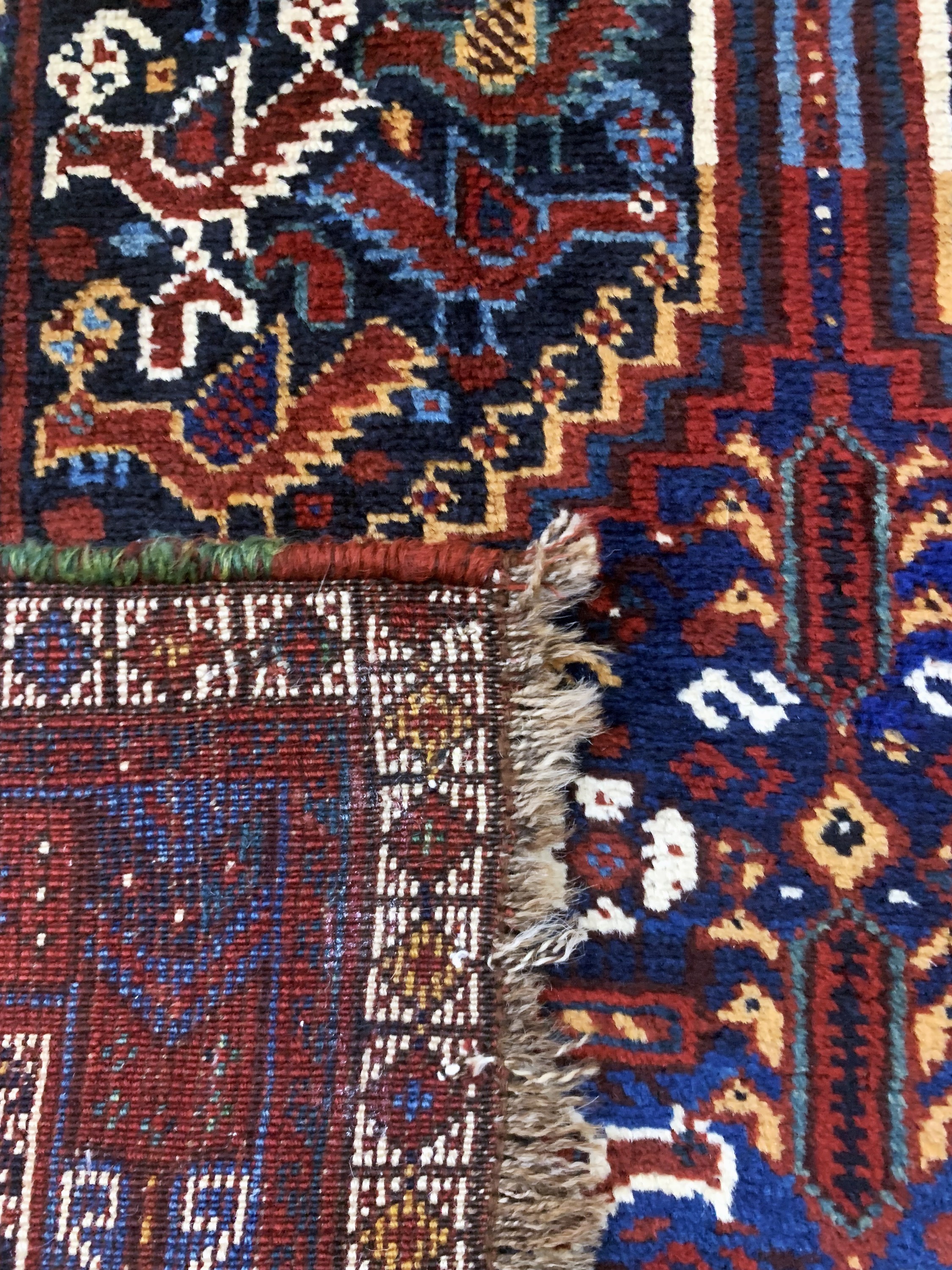 Detail g: "Hühner"Afschar antik, Persien, um 1900, Wolle auf Wolle, ca. 212 x 164 cm, EHZ: 2, (kleine Löcher)