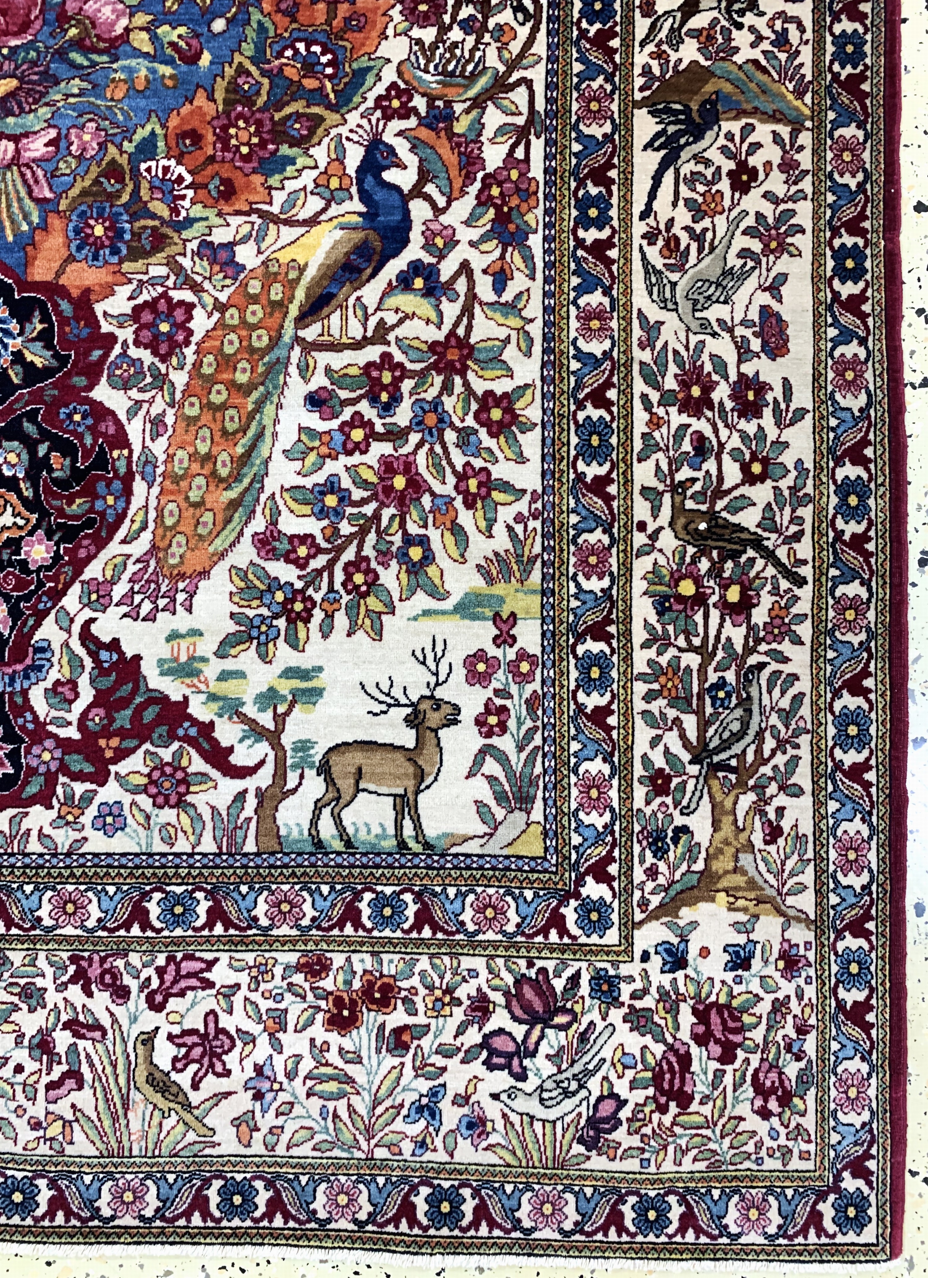 Detail a: Esfahan"Ahmad"antik, Persien, um 1900, Korkwolle auf Baumwolle, ca. 220 x 140 cm, EHZ: 2