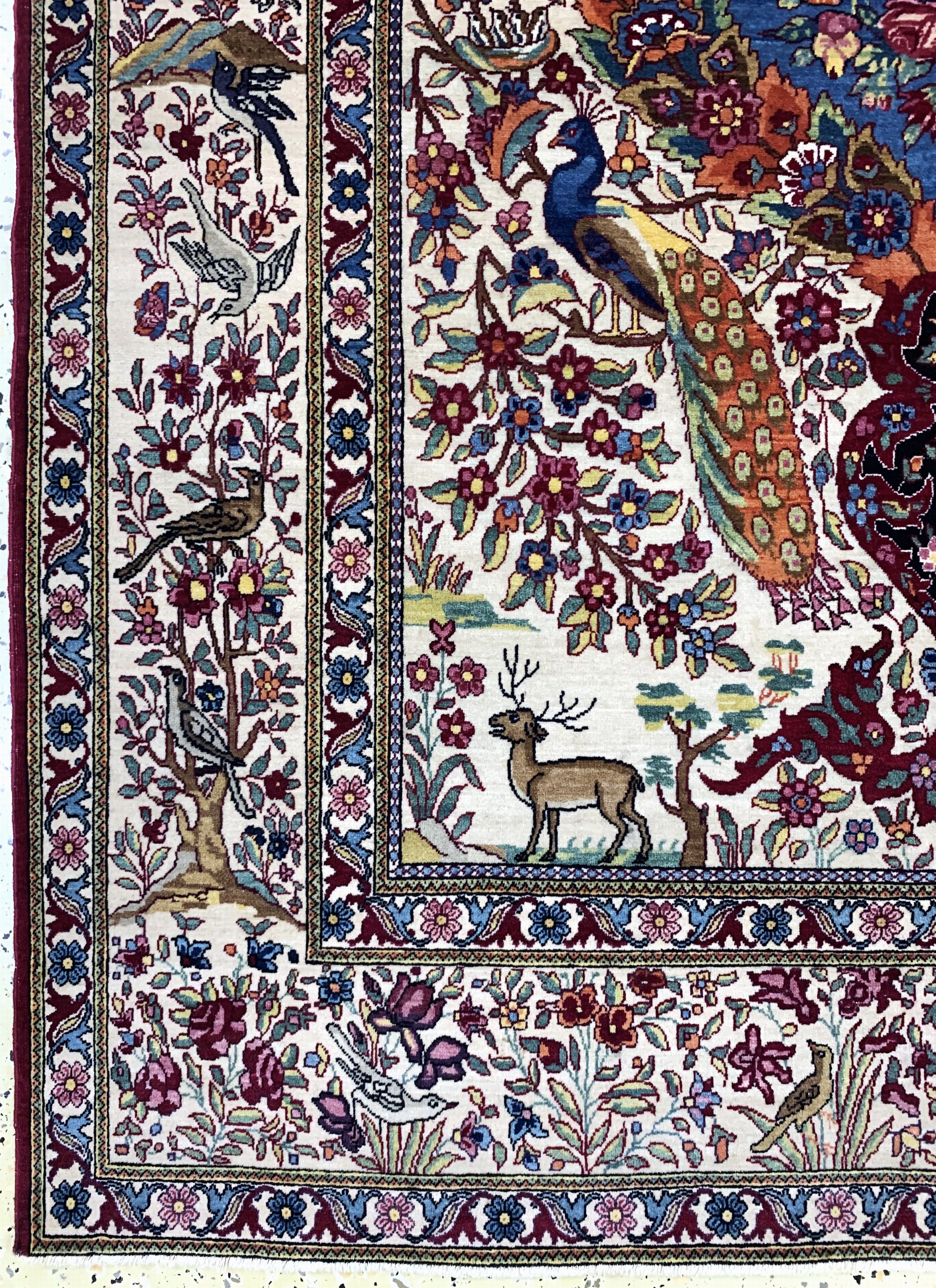 Detail b: Esfahan"Ahmad"antik, Persien, um 1900, Korkwolle auf Baumwolle, ca. 220 x 140 cm, EHZ: 2