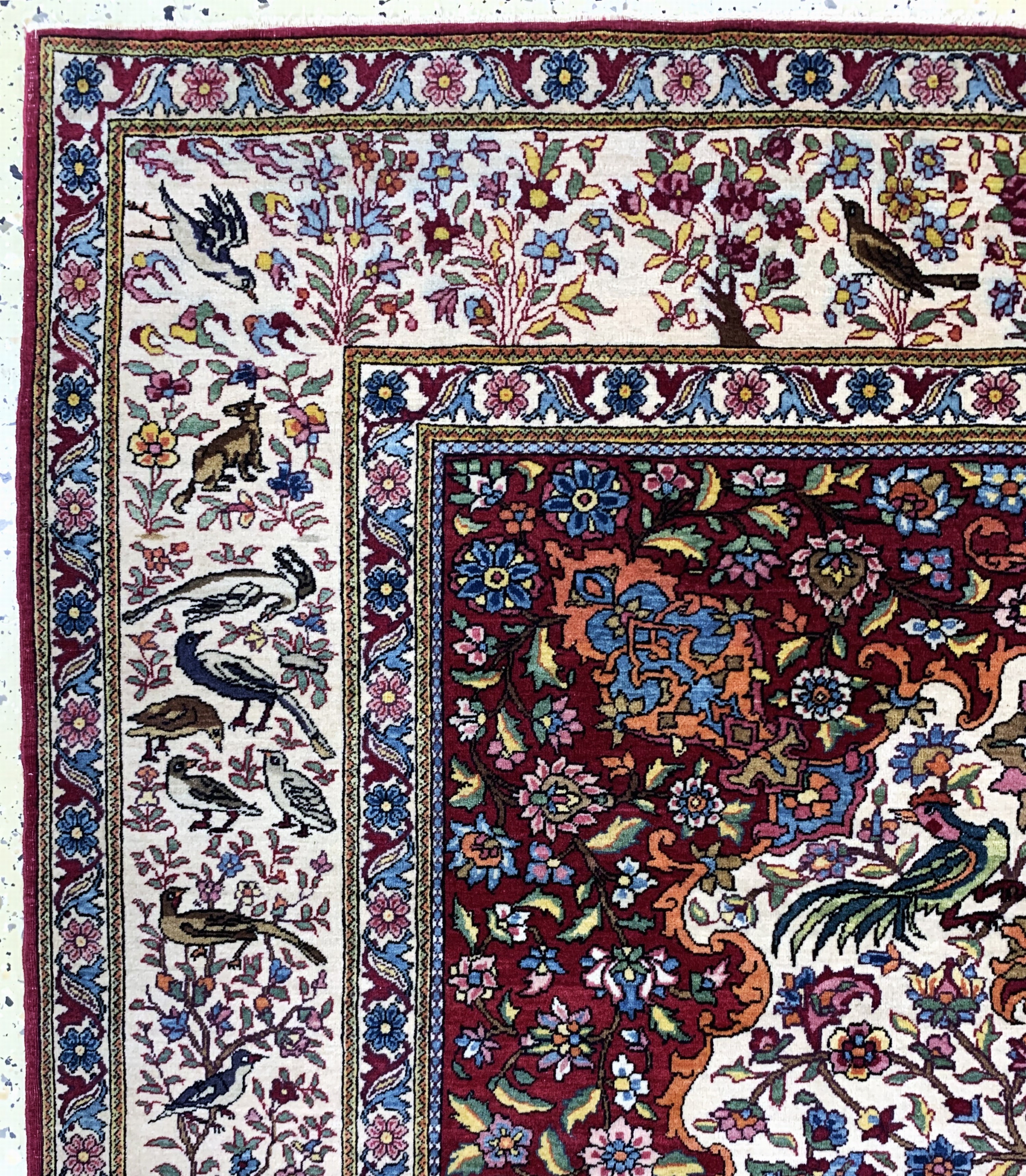 Detail d: Esfahan"Ahmad"antik, Persien, um 1900, Korkwolle auf Baumwolle, ca. 220 x 140 cm, EHZ: 2