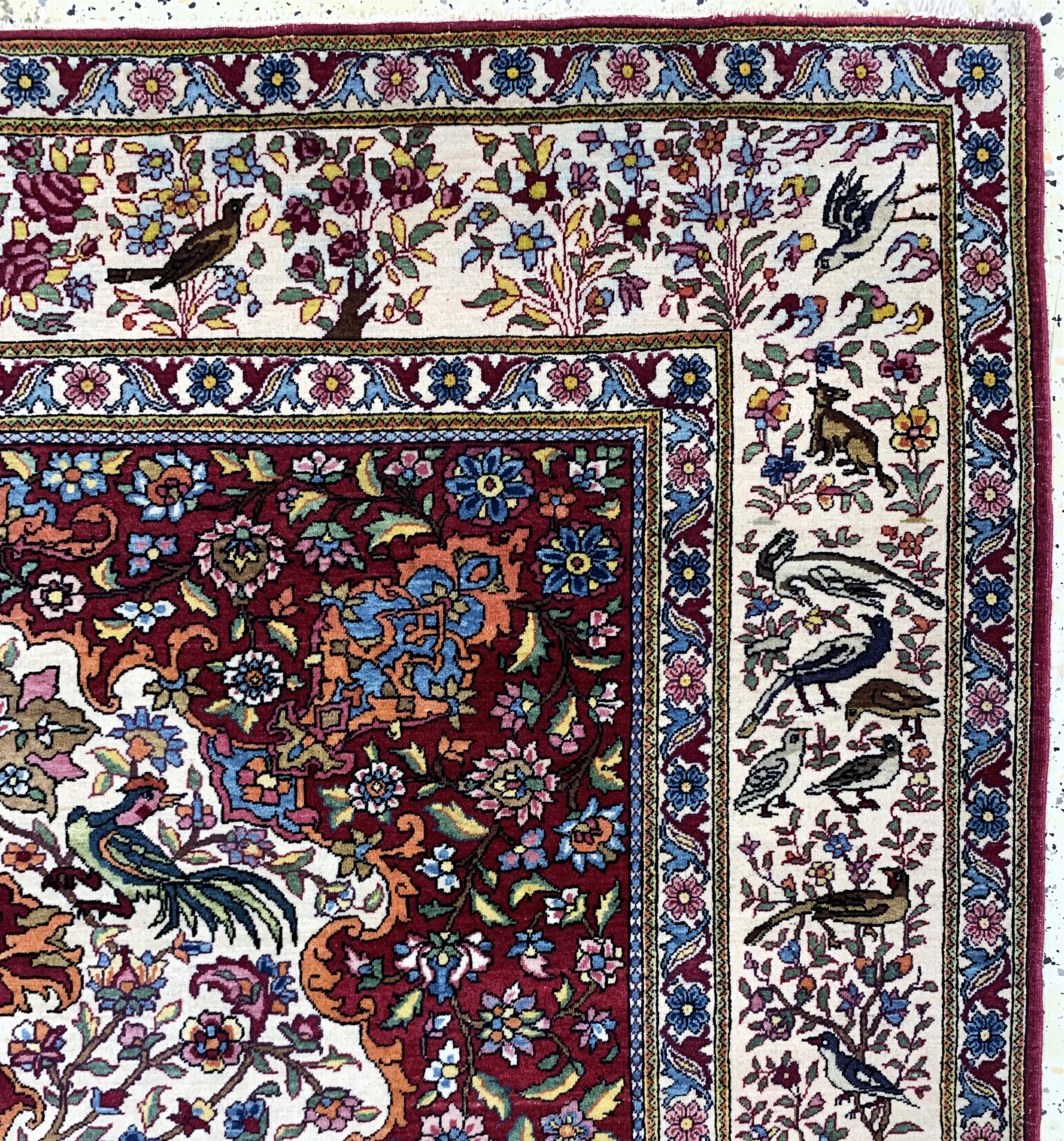Detail e: Esfahan"Ahmad"antik, Persien, um 1900, Korkwolle auf Baumwolle, ca. 220 x 140 cm, EHZ: 2