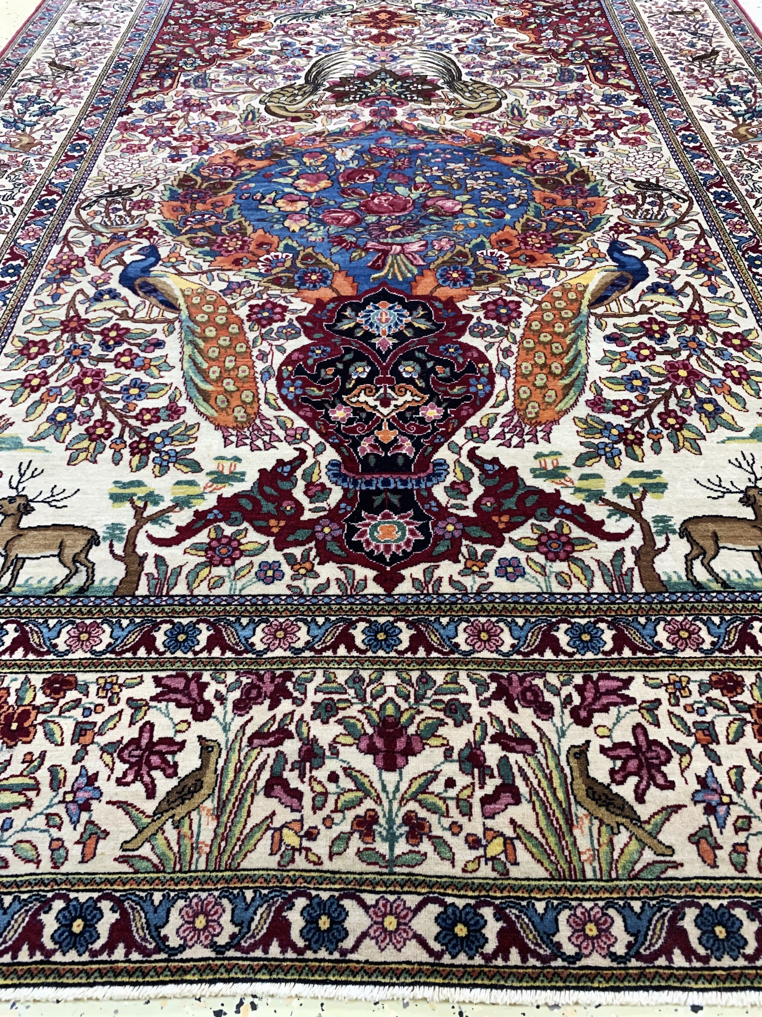 Detail g: Esfahan"Ahmad"antik, Persien, um 1900, Korkwolle auf Baumwolle, ca. 220 x 140 cm, EHZ: 2