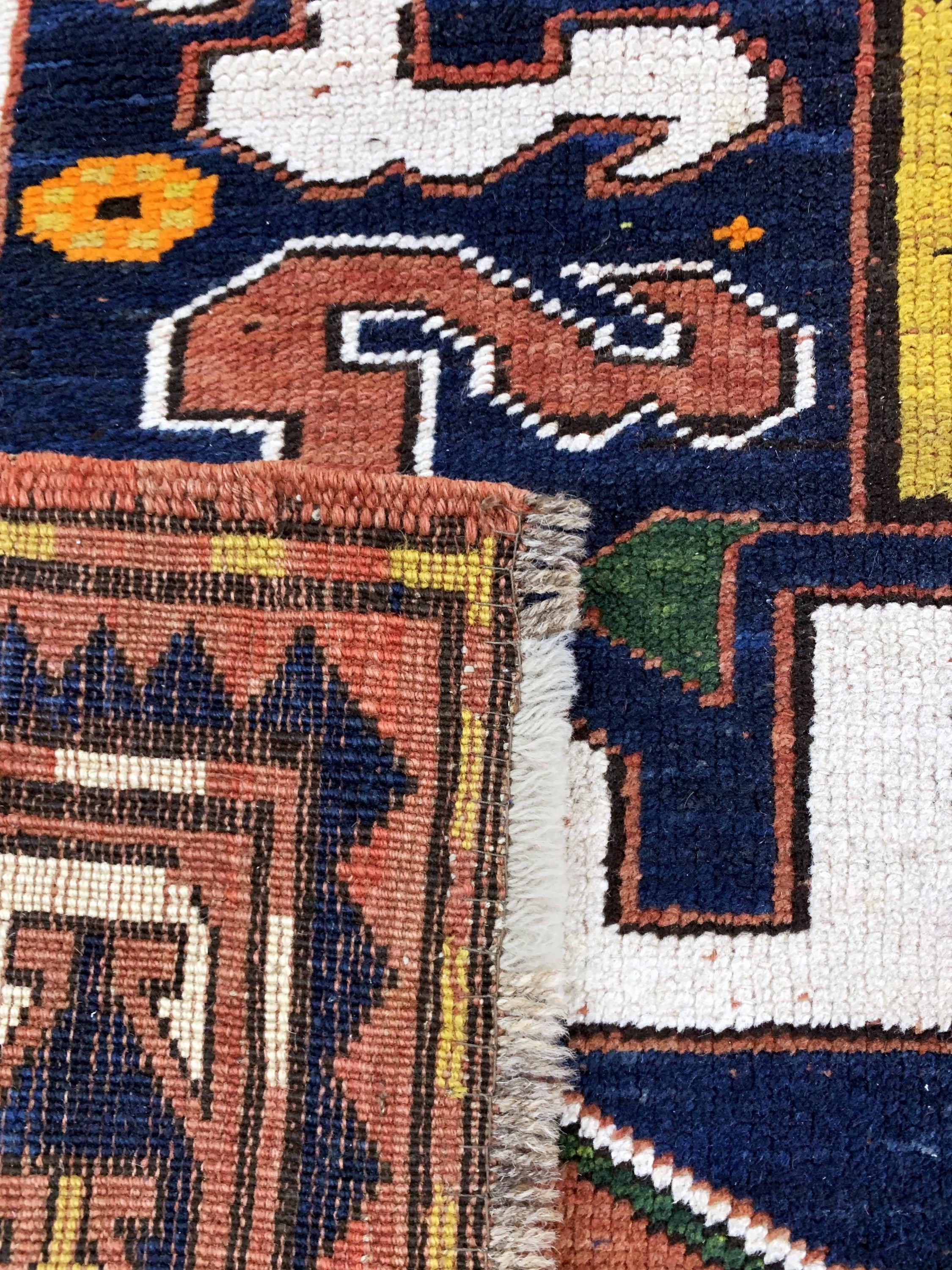Detail f: "Wolkenband"Kazak, Kaukasus, Anfang 20.Jhd,Wolle auf Wolle, ca. 259 x 130 cm, verfärbt, EHZ: 2-3