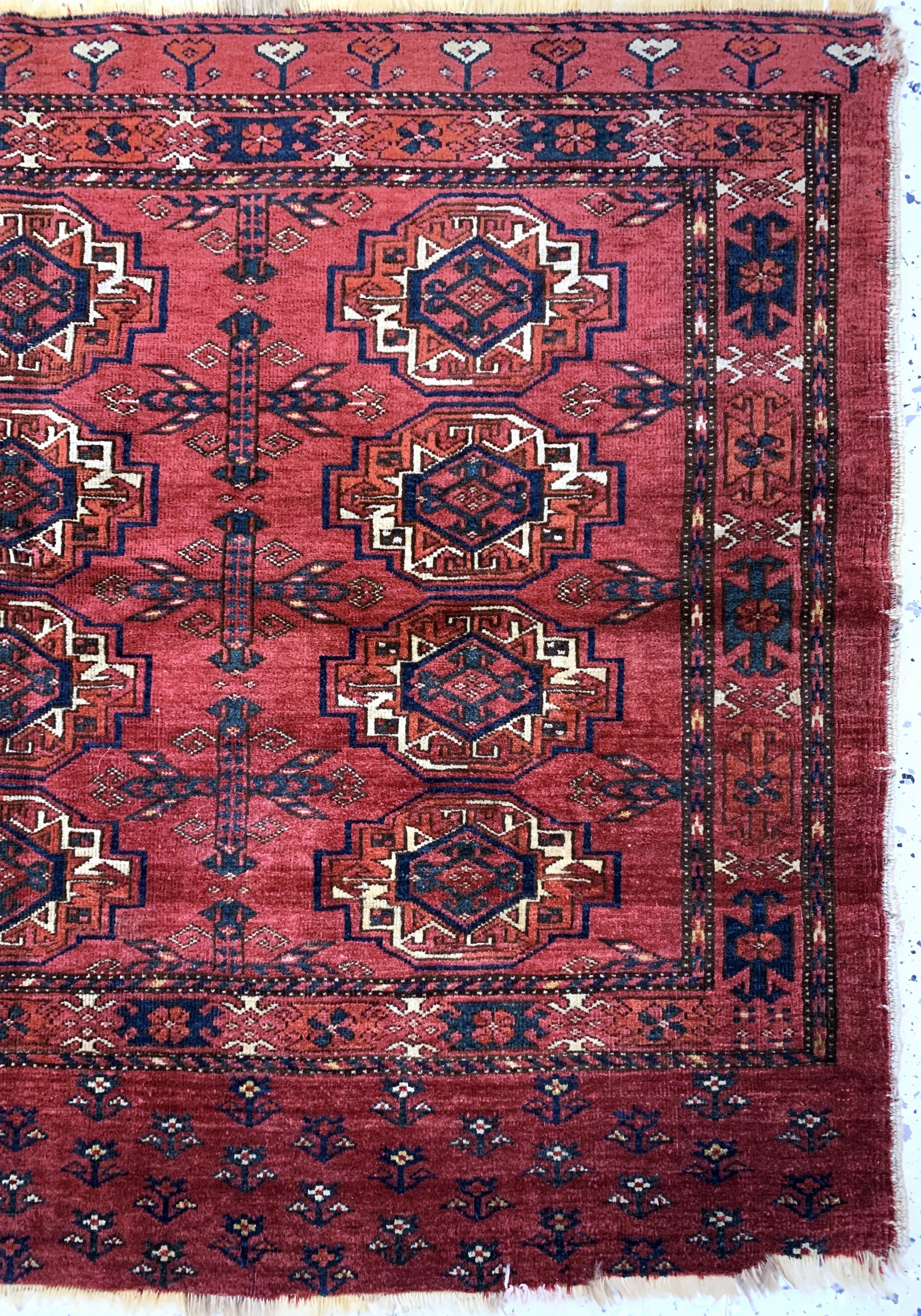 Detail a: Ersari"Tschowal"antik, Turkmenistan, 19.Jhd, Wolle auf Wolle, ca. 130 x 96 cm, EHZ:4
