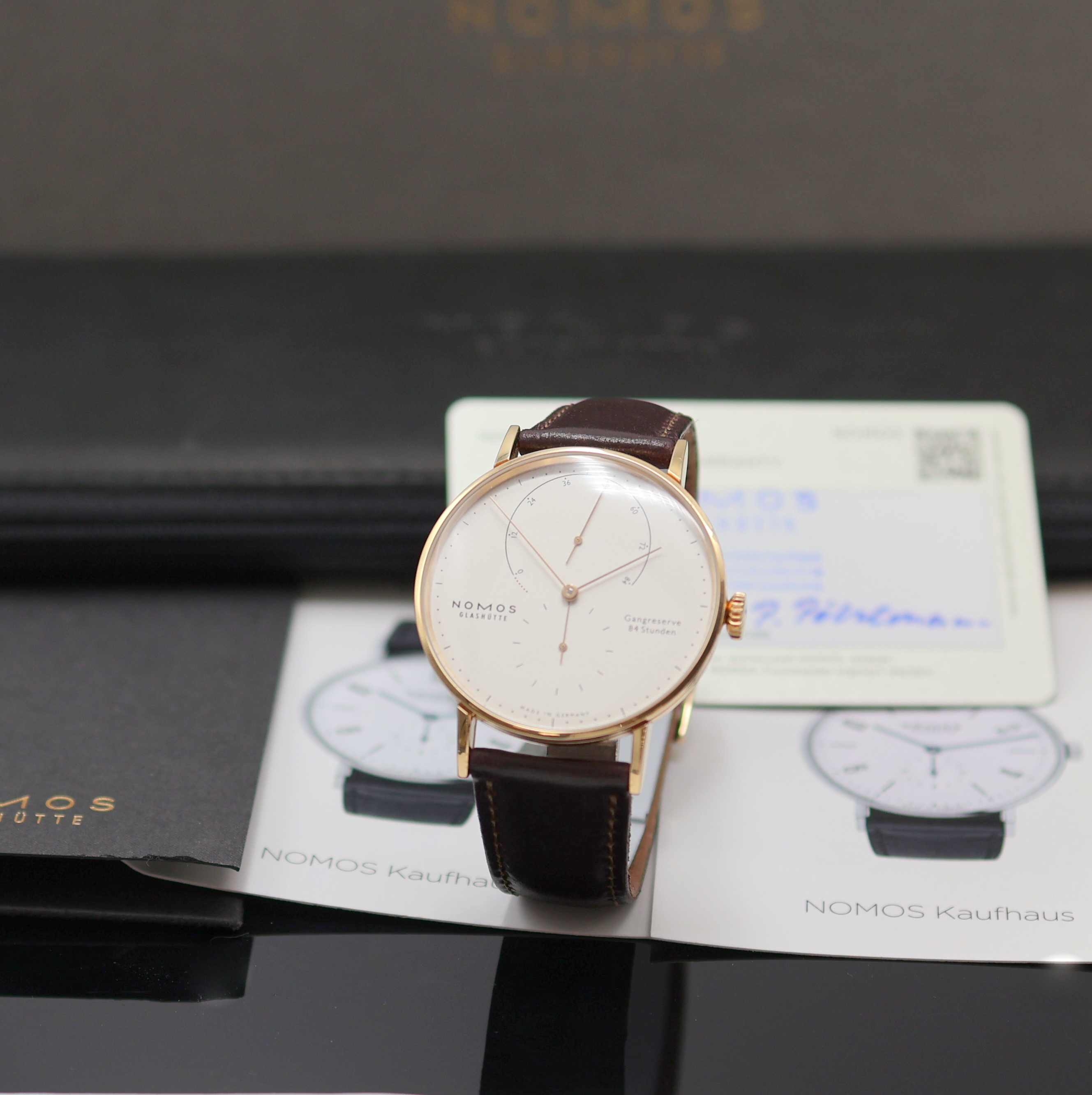 Image 26994173 - NOMOS GLASHÜTTE Herrenarmbanduhr Lambda 39 in Roségold 750/000 Referenz 952, ...