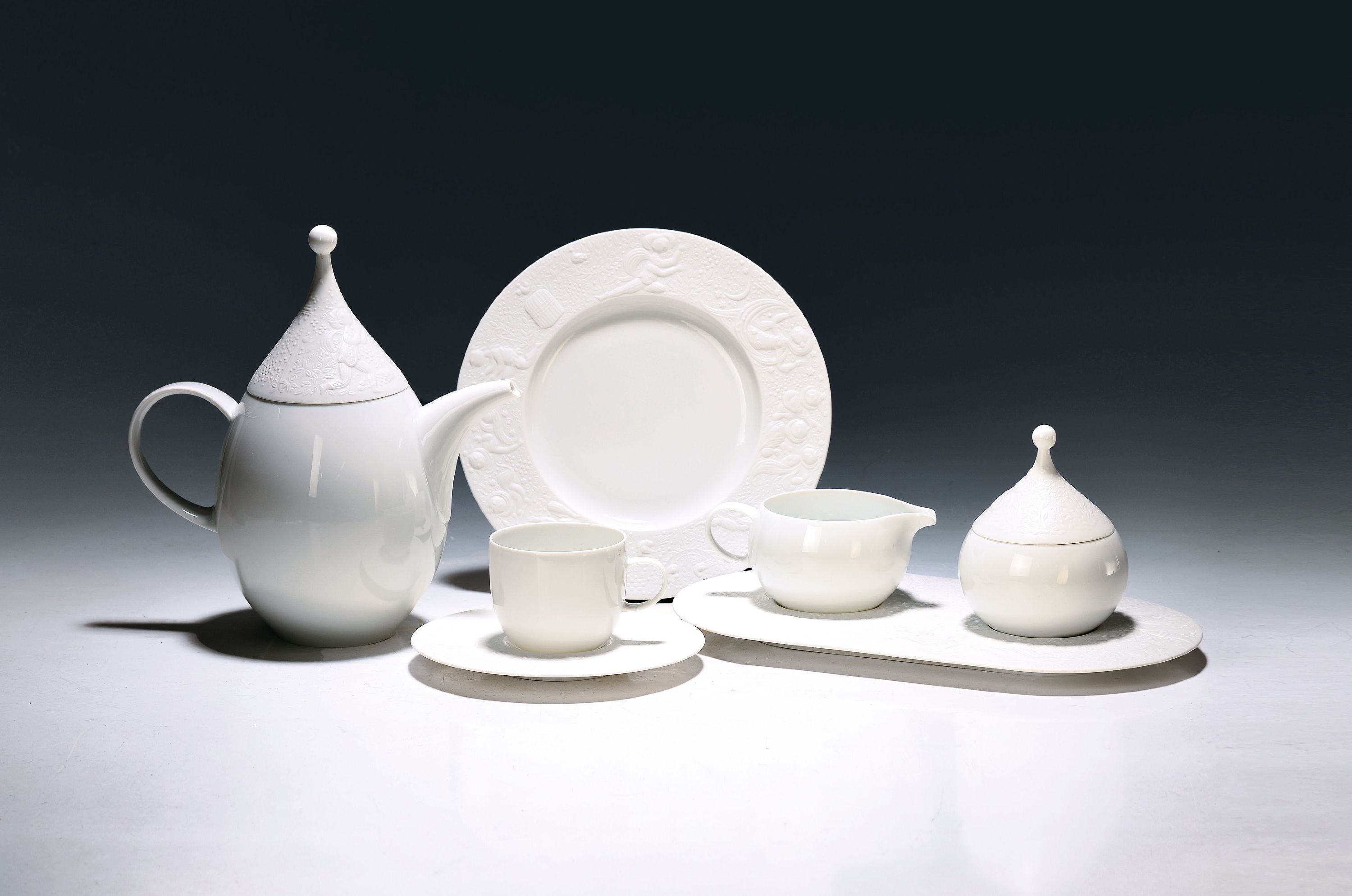Image 26994190 - Kaffeeservice, Rosenthal, Dekor Zauberflöte Sarasto, Entwurf Björn Wiinblad, reich ...