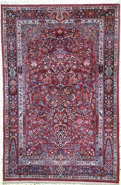 Image Keschan fein´Königskrone´, Persien, Anfang 20.Jhd, Korkwolle auf Baumwolle, ca. 203 x ...