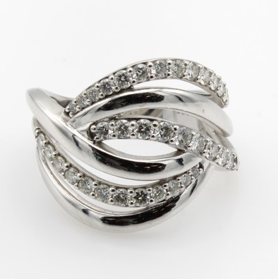 Image Ring mit Brillanten, WG 585/000, geschw. Design, 34 Brill. zus. ca. 0.80 ct ...