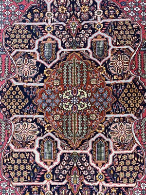 26994164c - Ghaswin´Hadj-Khanumi´antik, Persien, um 1900, Korkwolle auf Baumwolle, ca. 212 x 140 ...