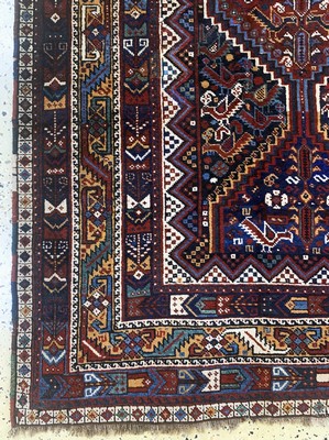 26994166b - ´Hühner´Afschar antik, Persien, um 1900, Wolle auf Wolle, ca. 212 x 164 cm, EHZ: 2, ...