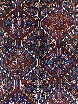 26994166c - ´Hühner´Afschar antik, Persien, um 1900, Wolle auf Wolle, ca. 212 x 164 cm, EHZ: 2, ...