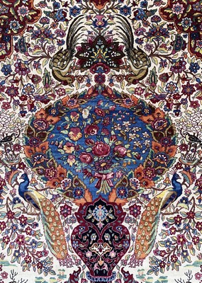 26994167c - Esfahan´Ahmad´antik, Persien, um 1900, Korkwolle auf Baumwolle, ca. 220 x 140 cm, EHZ: 2