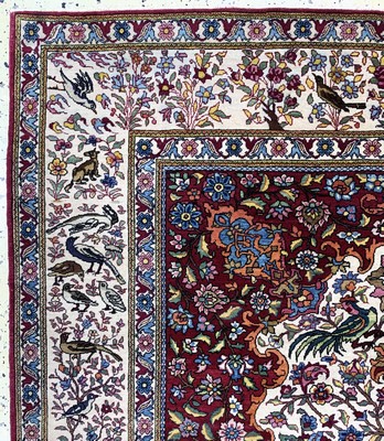 26994167d - Esfahan´Ahmad´antik, Persien, um 1900, Korkwolle auf Baumwolle, ca. 220 x 140 cm, EHZ: 2