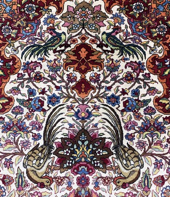 26994167f - Esfahan´Ahmad´antik, Persien, um 1900, Korkwolle auf Baumwolle, ca. 220 x 140 cm, EHZ: 2