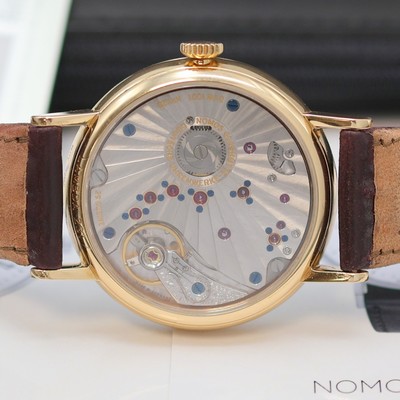 26994173f - NOMOS GLASHÜTTE Herrenarmbanduhr Lambda 39 in Roségold 750/000 Referenz 952, ...