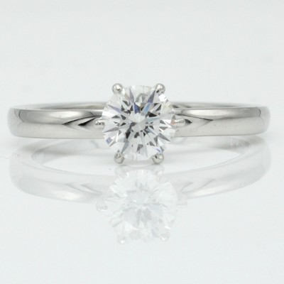 Image Ring mit Brillantsolitär, WG 750/000, Brill.ca. 0.58 ct Weiß/si1, RW ca. 54, Orig. ...