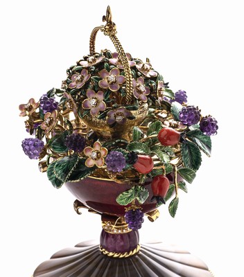 26994187c - 18 kt Gold FABERGE by VICTOR MAYER Spieluhr Herbst-Ei 1998, limit. Auflage, hier 9/10, ...