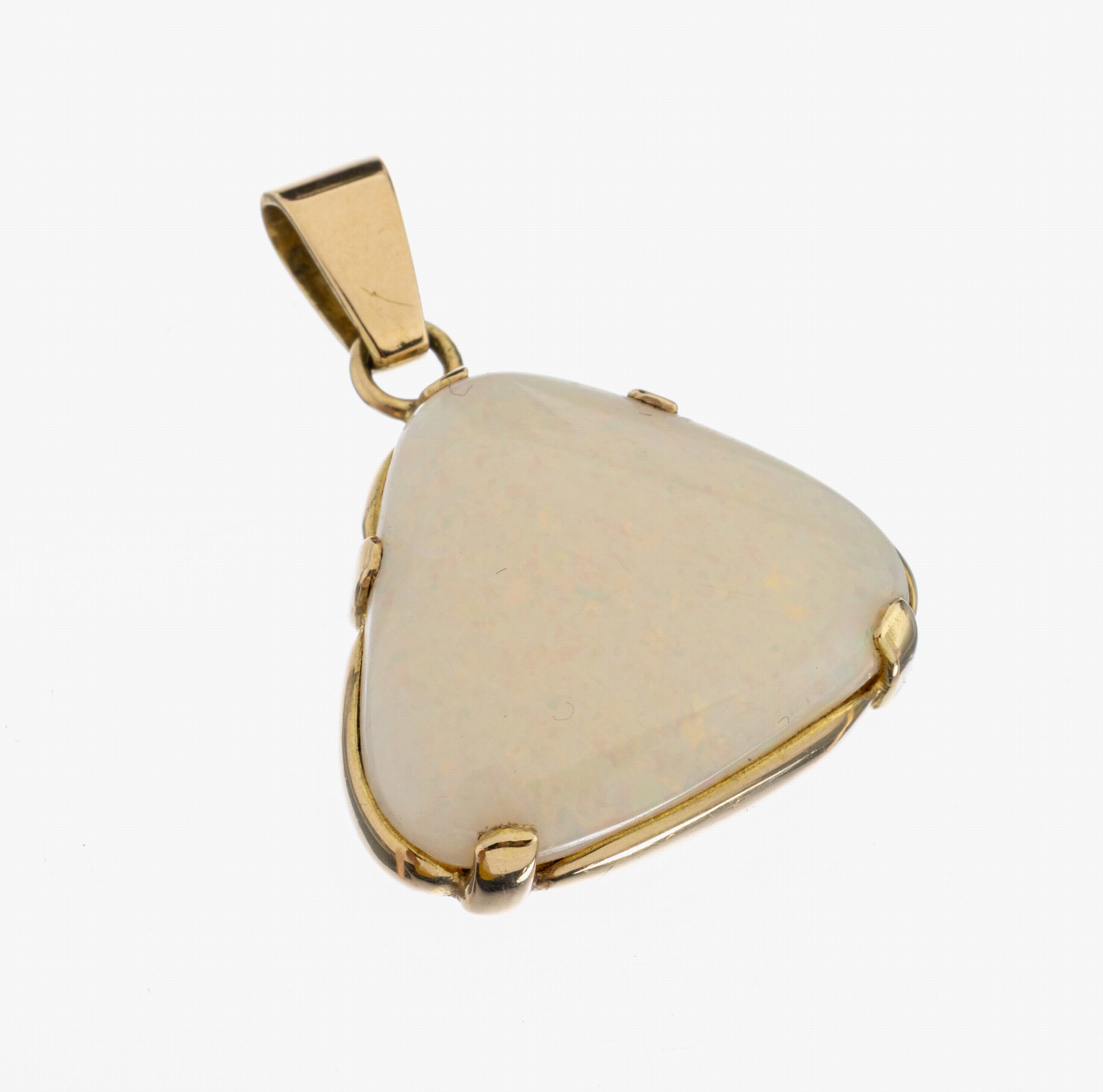 Image 26994372 - 14 kt Gold Opal-Anhänger, GG 585/000, Opal-Cabochon ca. 7.0 ct, Farbspiel in Grün und ...