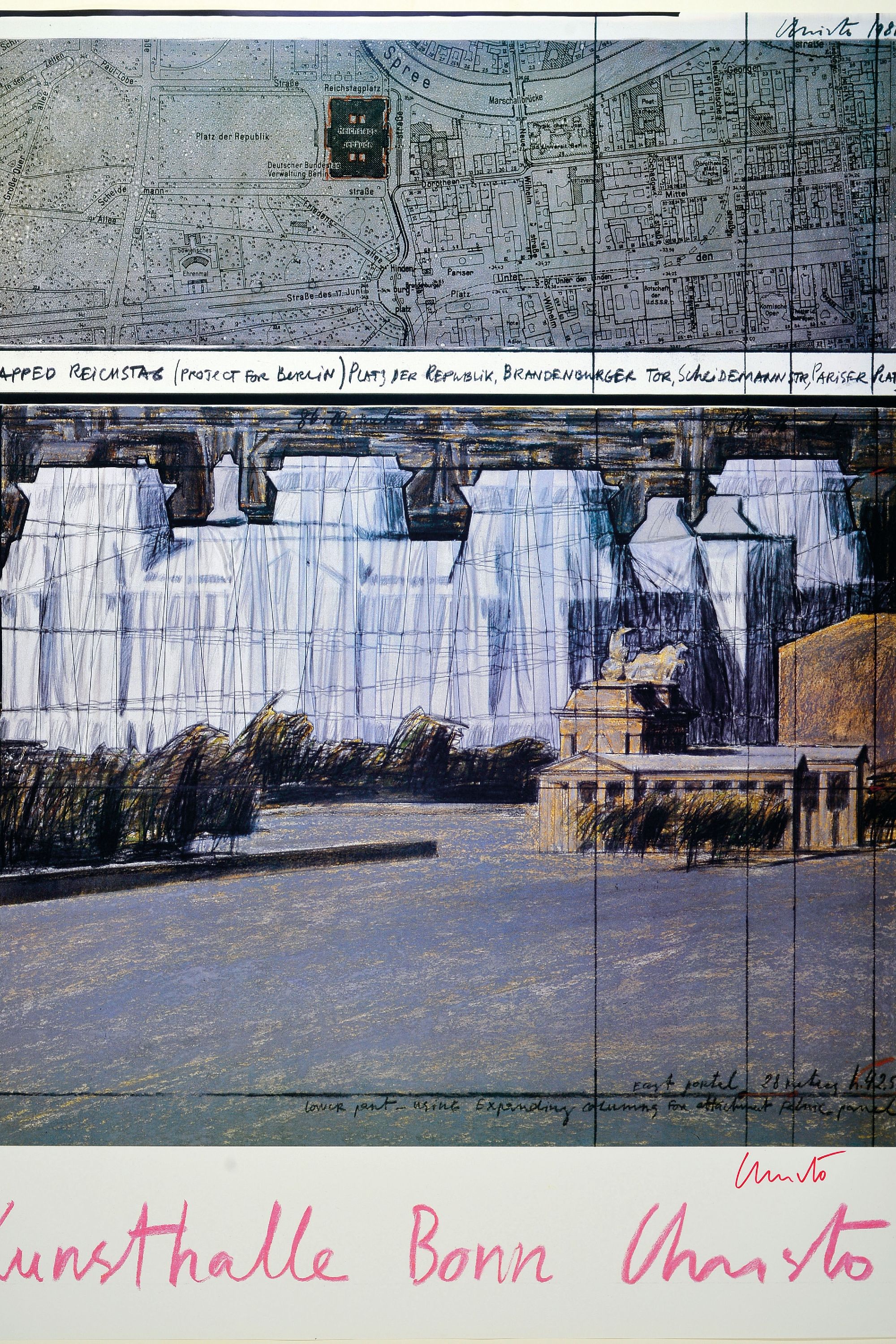 Image 26994870 - Christo , 1935-2020, ´Wrapped Reichstag´, eine Kunsthalle für Bonn 1983, Offsetlitho, ...