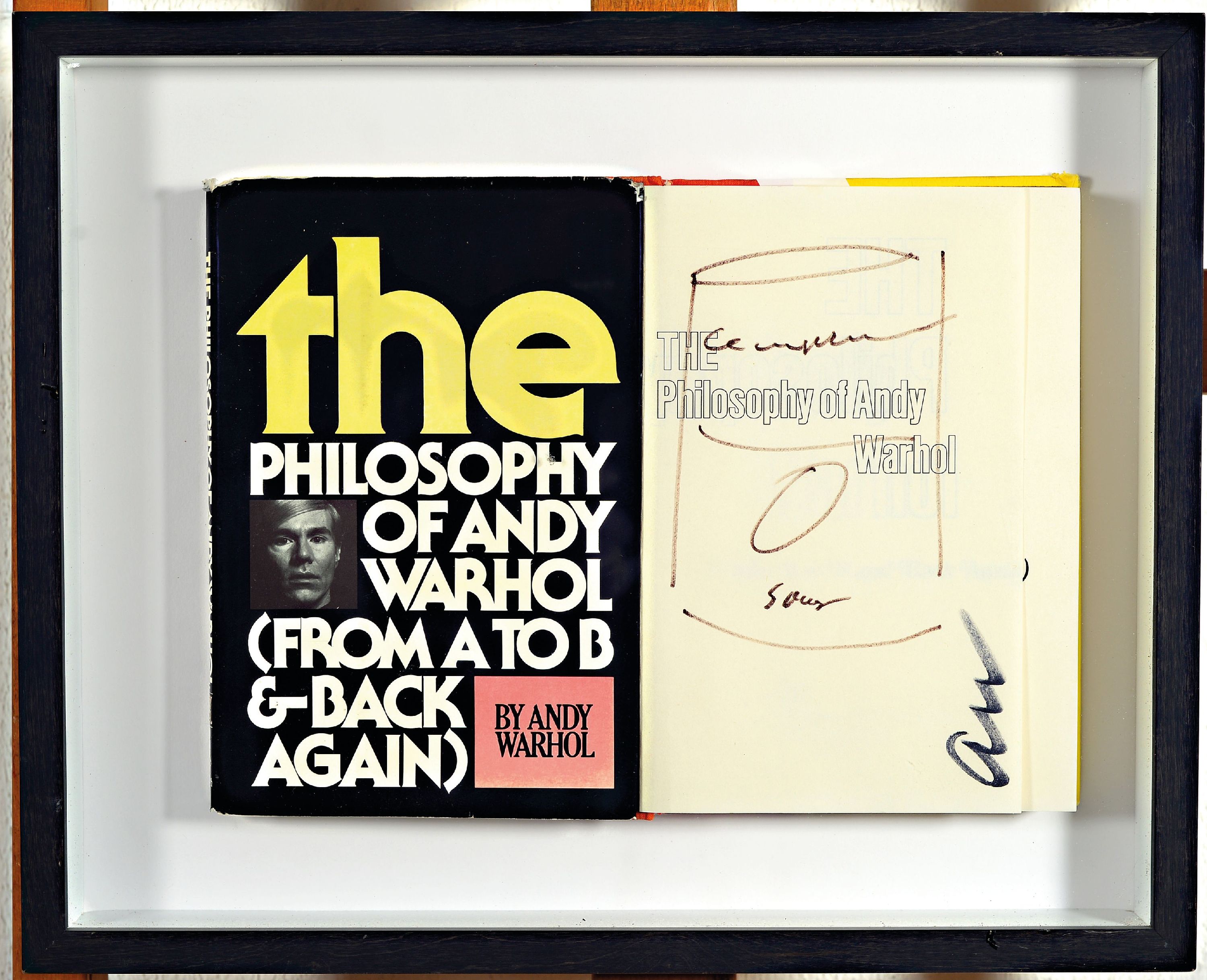 Detail k: Andy Warhol, 1928-1987, "The Philosophy of Andy Warhol (From A to B & Back again)", (New York 1975), Autobiographie, Titel mit Handsignatur ...