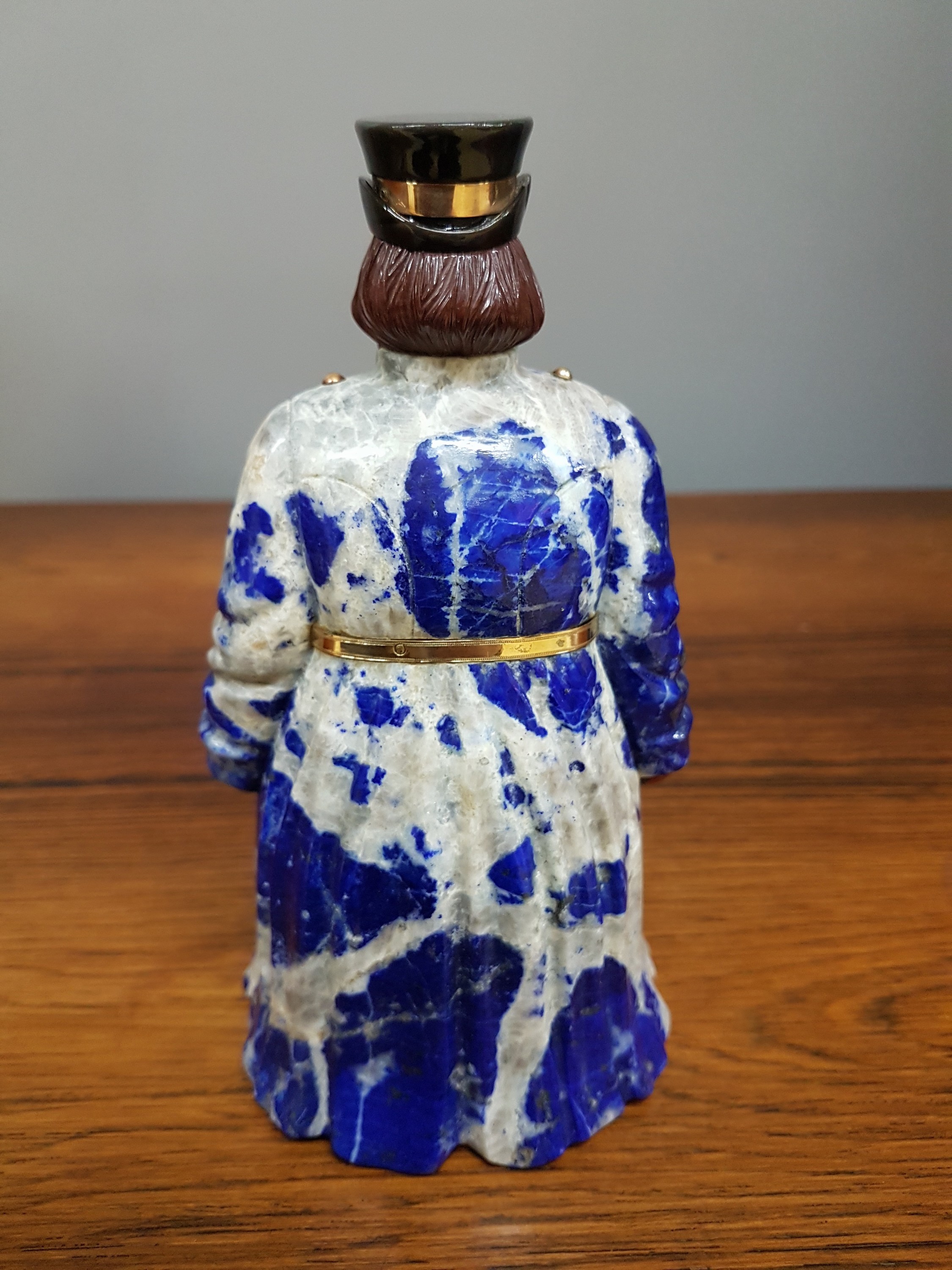Detail f: Lapislazuli-Figur in der Art Faberge, "Kutscher", Russland, 1908-1917, naturalistische Darstellung aus Halbedelsteinen gefertigt, ...