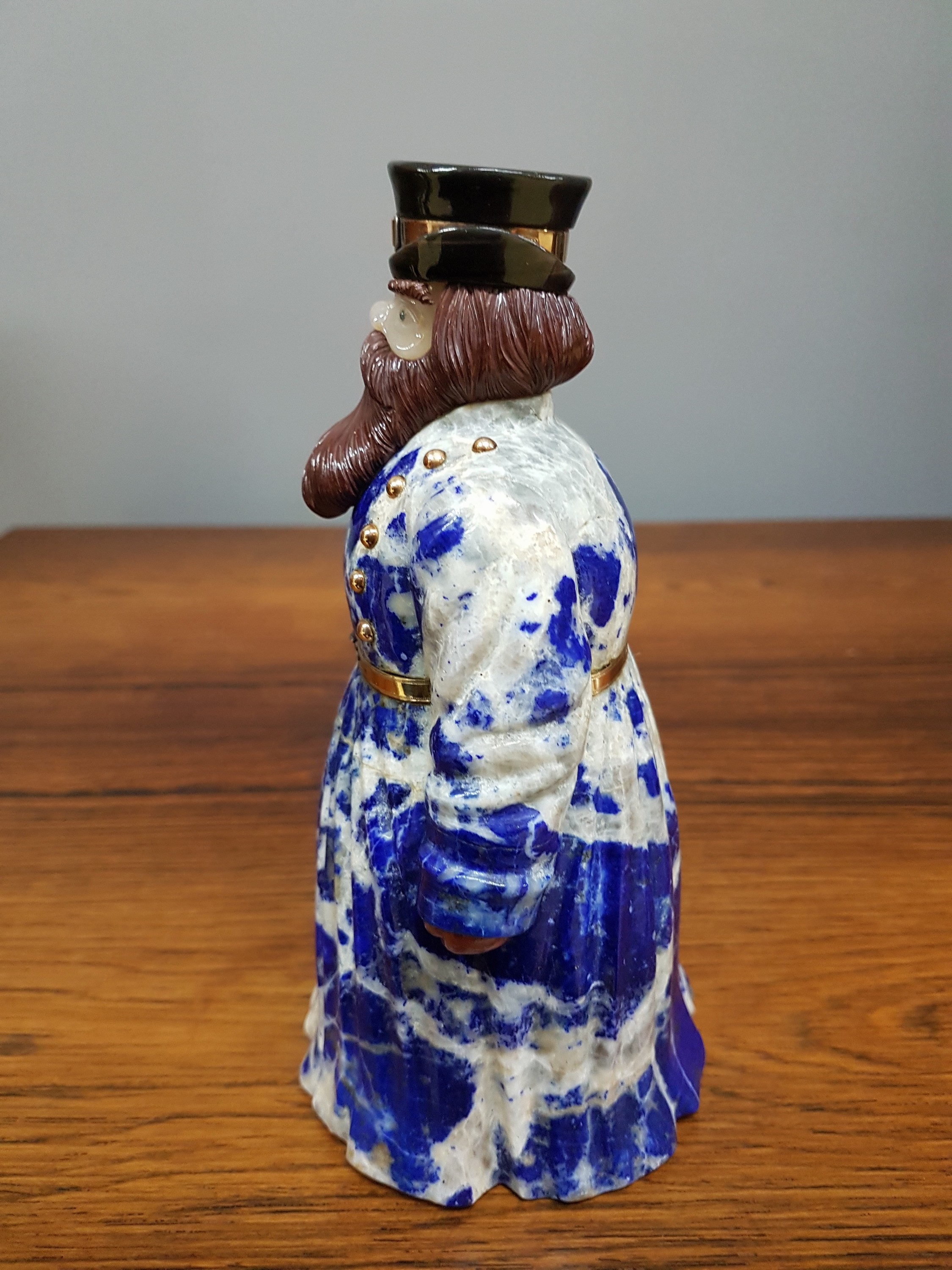 Detail g: Lapislazuli-Figur in der Art Faberge, "Kutscher", Russland, 1908-1917, naturalistische Darstellung aus Halbedelsteinen gefertigt, ...