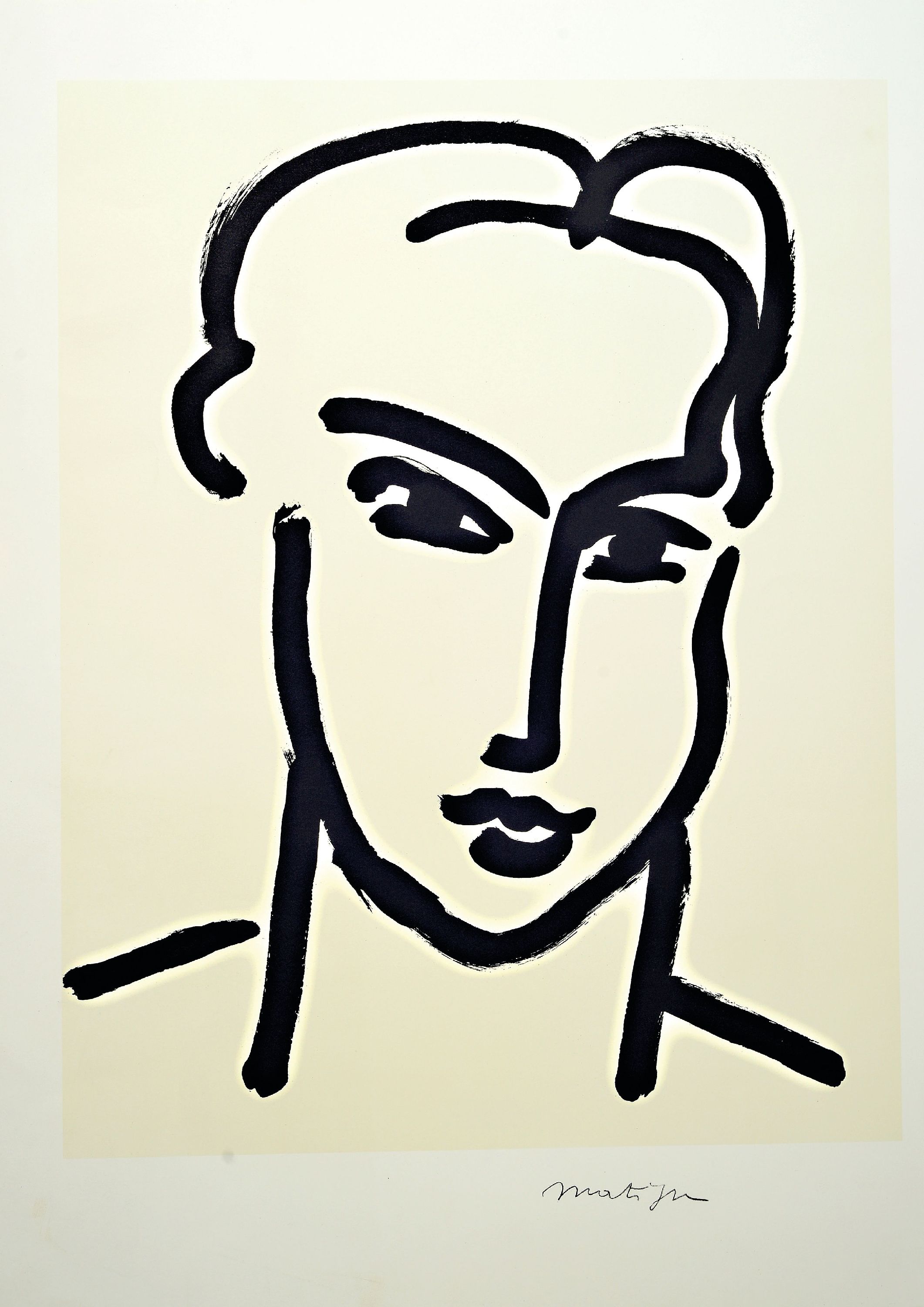 Detail k: Nach Henri Matisse (1869-1954), Serigraphie,"Grande tete de Katia, 1950-1951", HerausgeberSuccession H.Matisse 1994, im Druck signiert, ...
