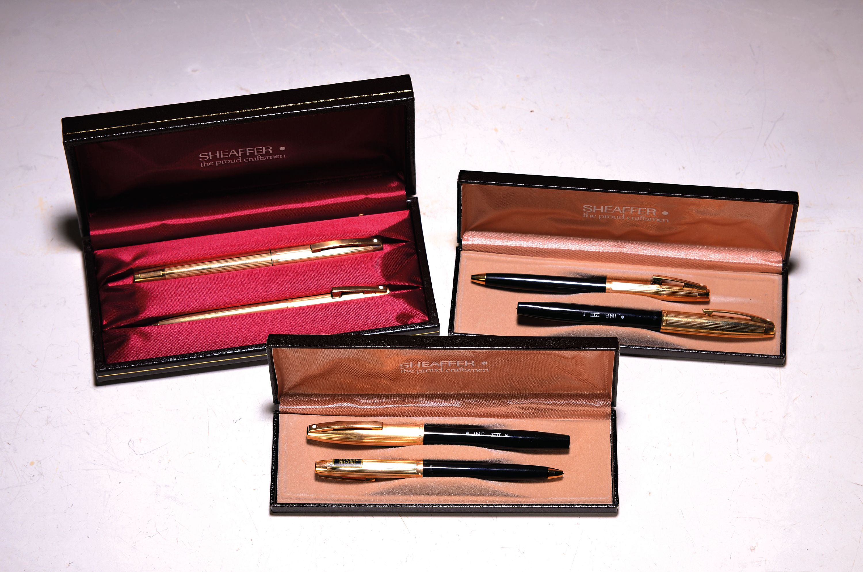 Image 26995242 - Konvolut Vintage Sheaffer Füller und Kugelschreiber, USA, 1970er-Jahre, 3 Paar ...