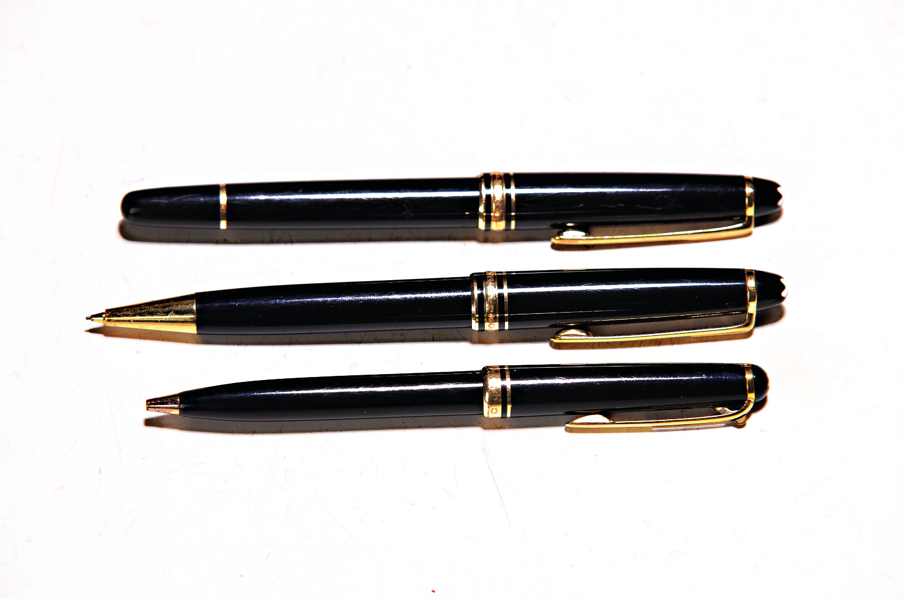Image 26995243 - 3-tlg. Set Montblanc Schreibgerät, Meisterstück, Kugelschreiber, Drehbleistift und ...