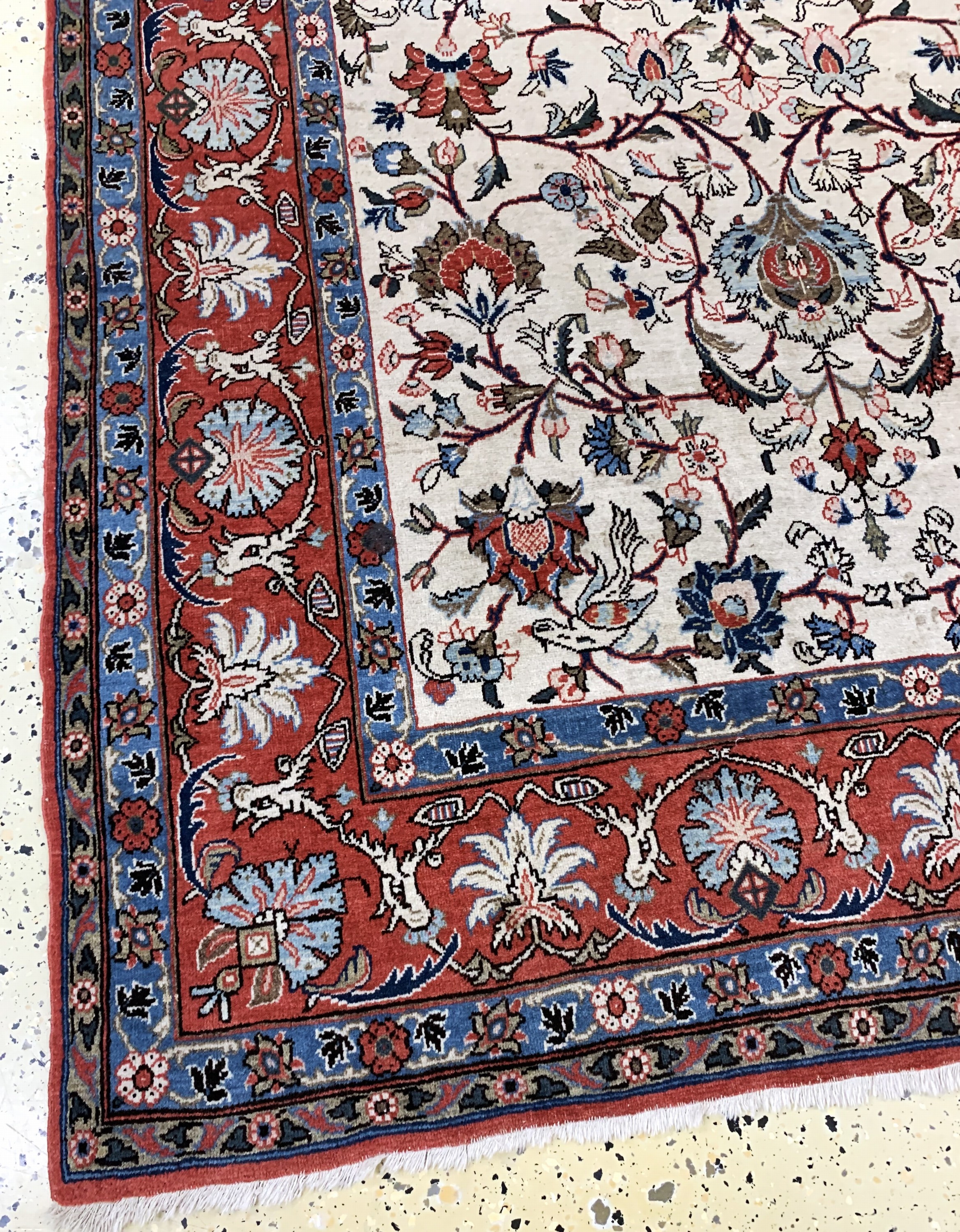 Detail b: Esfahan alt, Persien, Anfang 20.Jhd, Wolle auf Baumwolle, ca. 210 x 140 cm, EHZ: 2-3