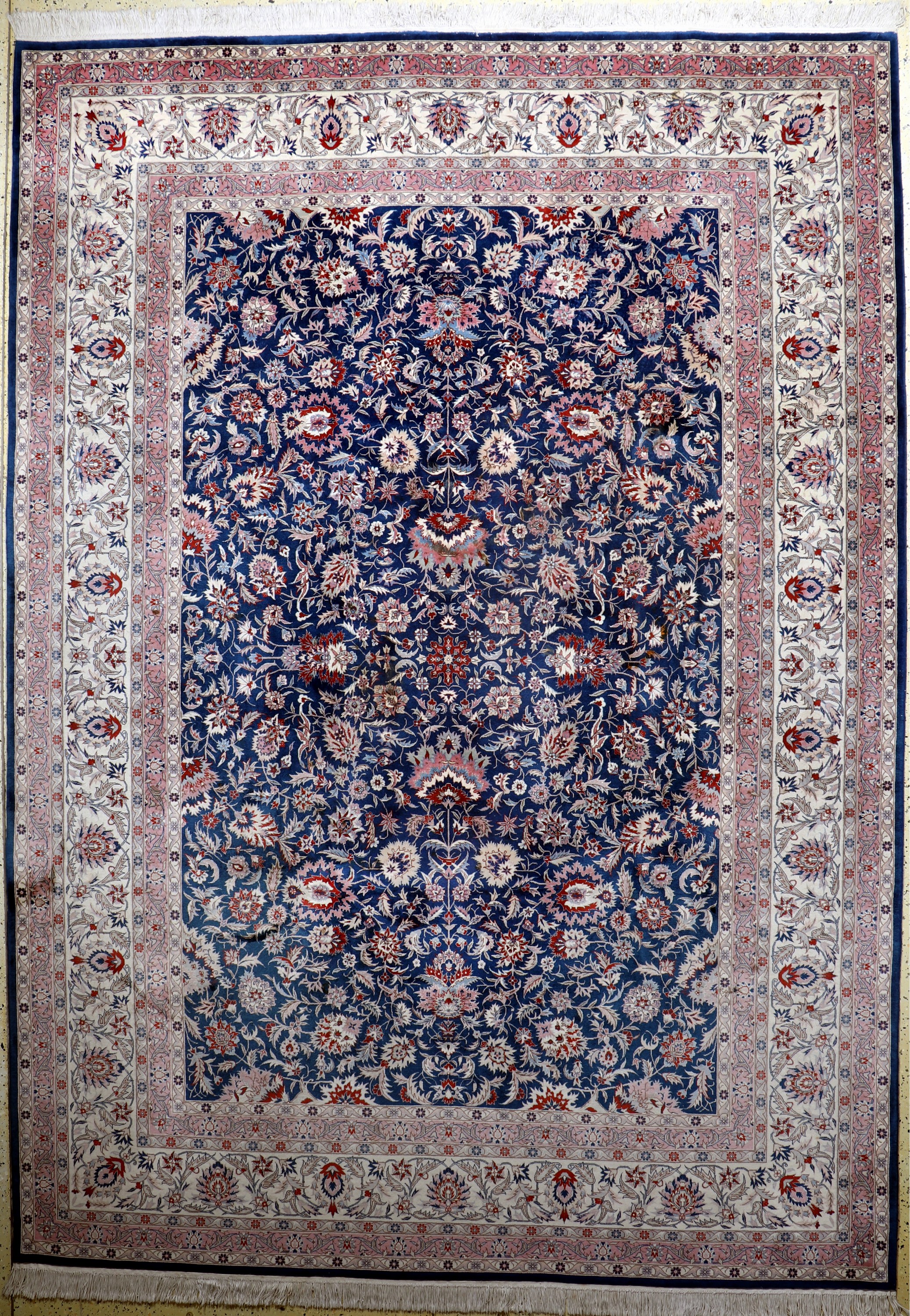 Esfahan fein, China, Ende 20.Jhd, Korkwolleauf Baumwolle, ca. 353 x 253 cm, EHZ: 1-2